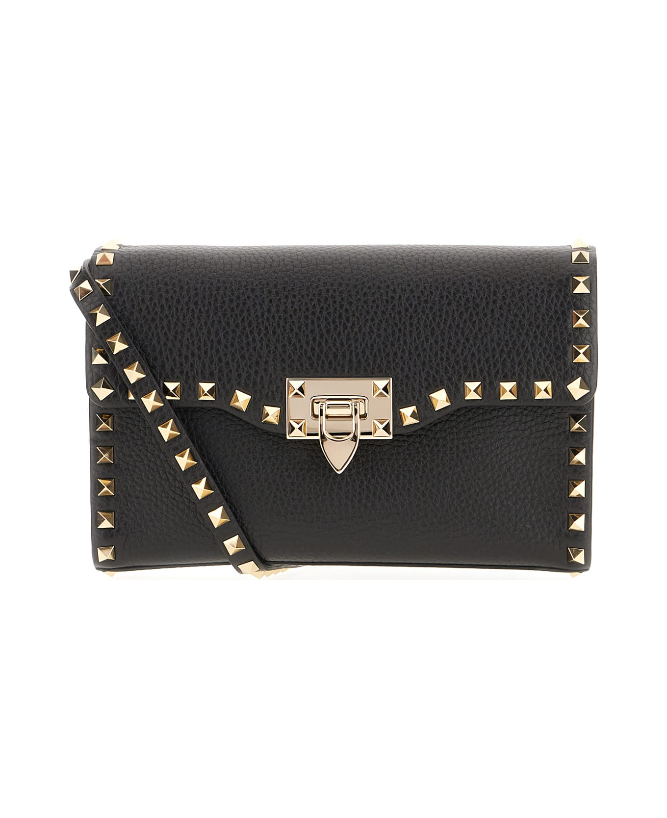 Valentino Garavani Black Leather Rockstud Shoulder Bag - NERO ショルダーバッグ