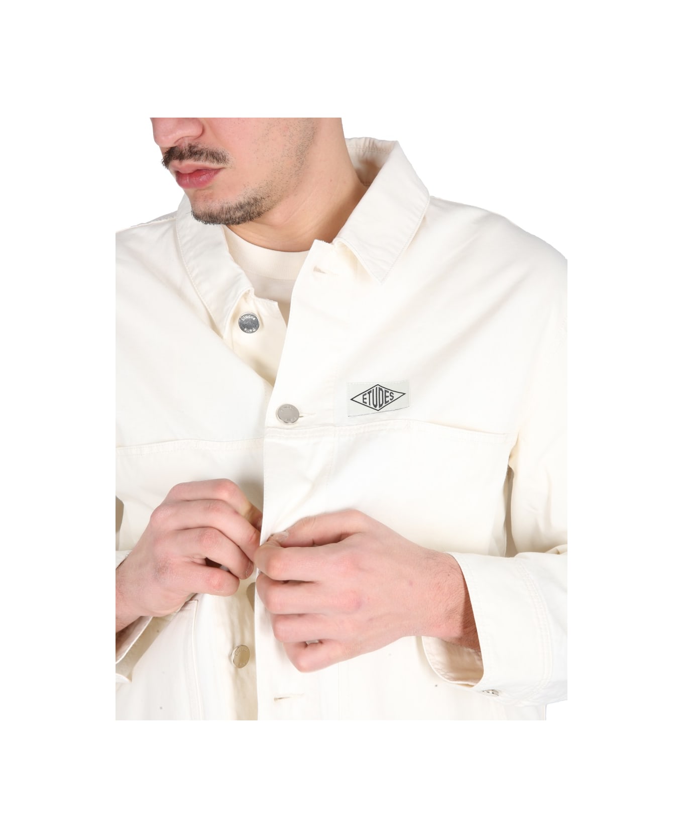 Études Cotton Shirt Jacket - WHITE