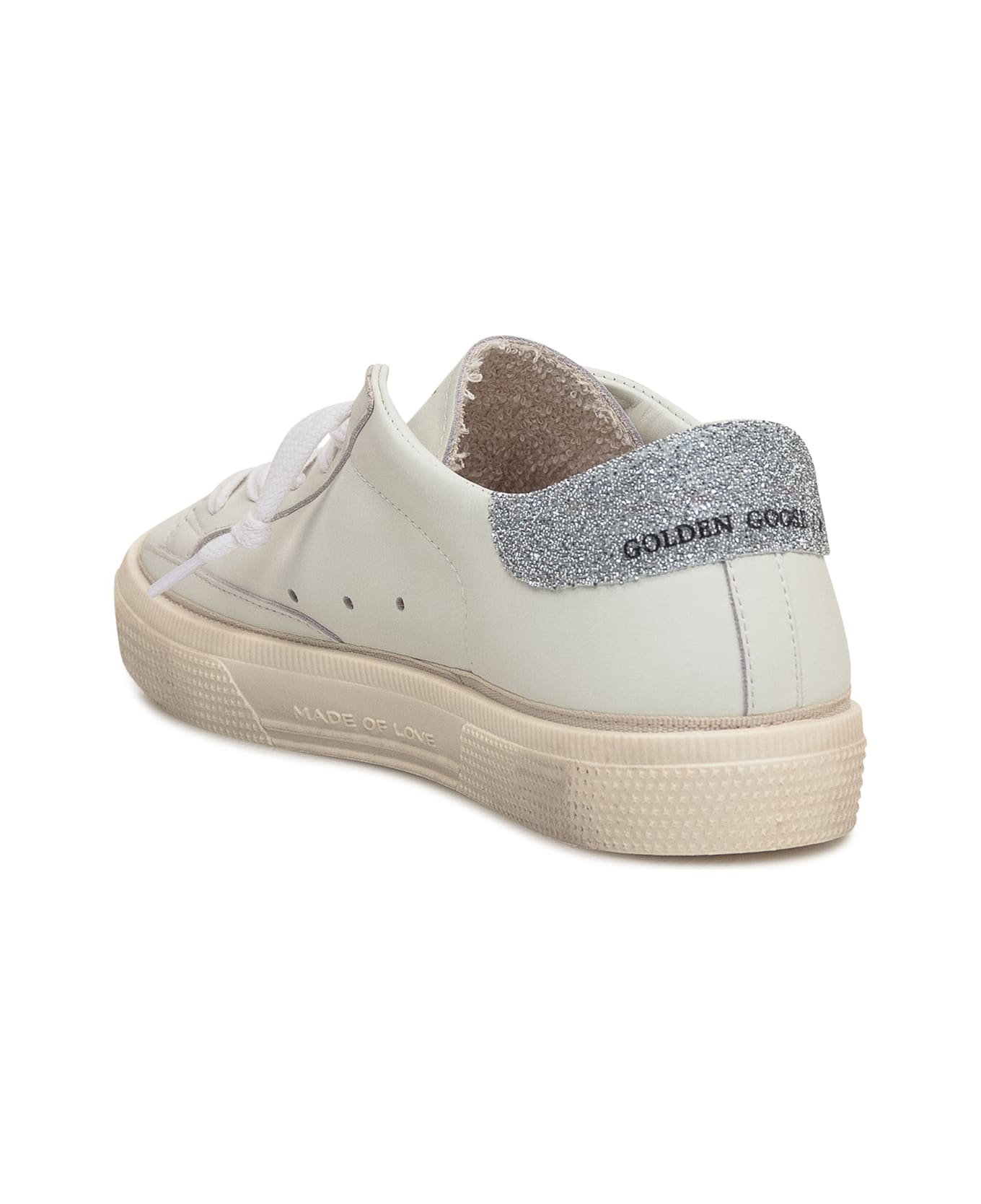 Golden Goose May Upper Sneaker - OPTIC WHITE/SILVER 10449