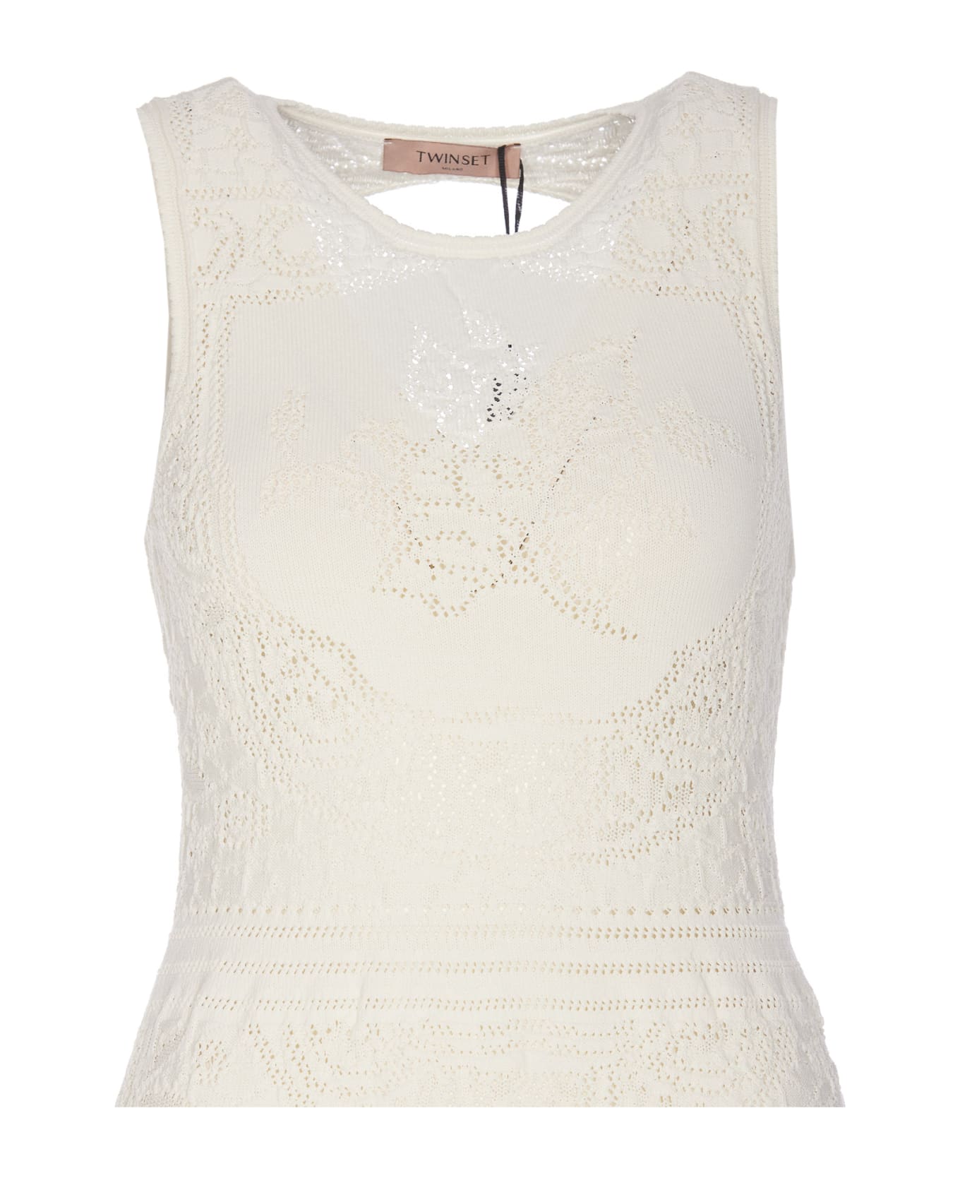 TwinSet Embroidered Dress - White