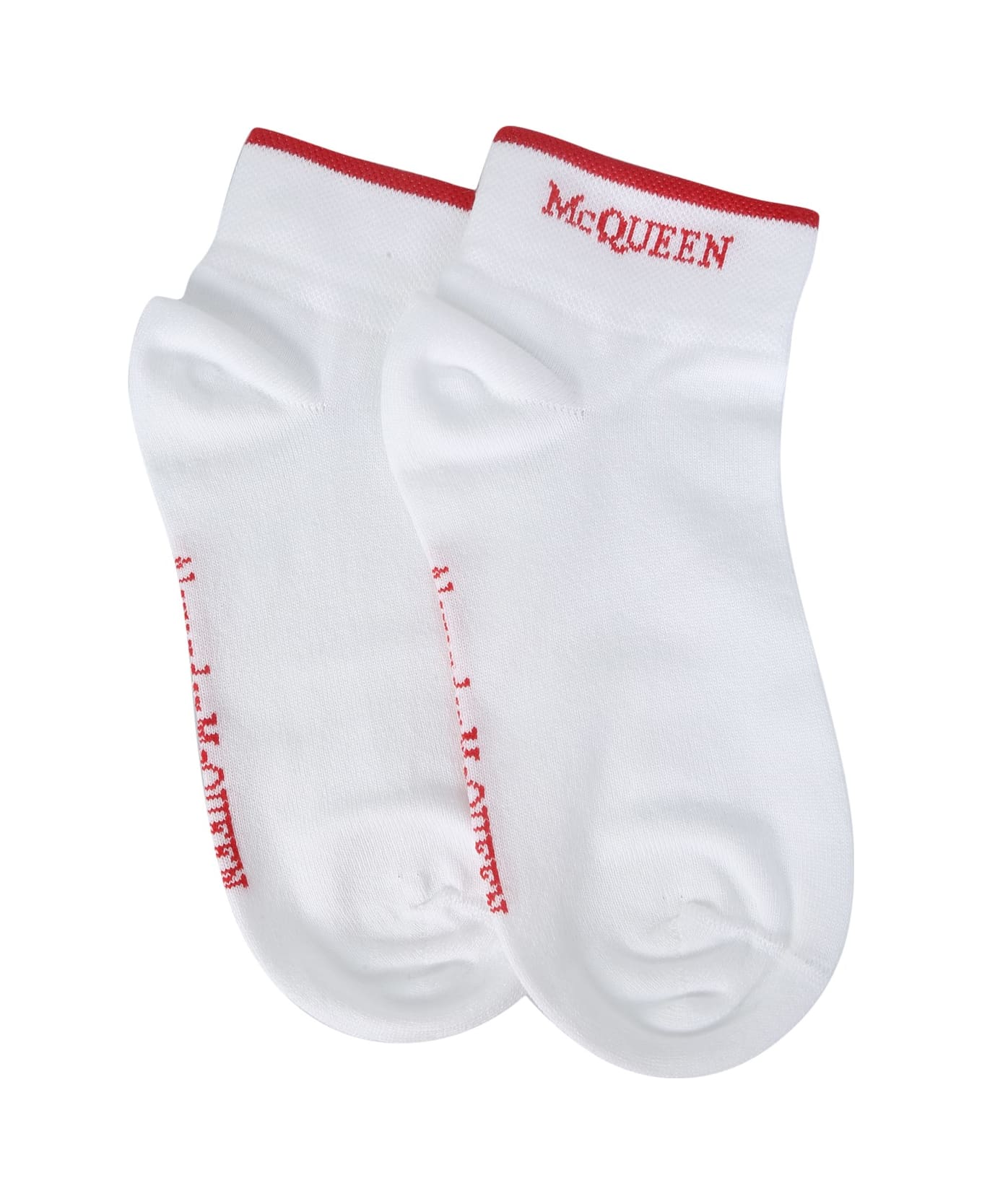 Alexander McQueen Sock With Logo - BIANCO