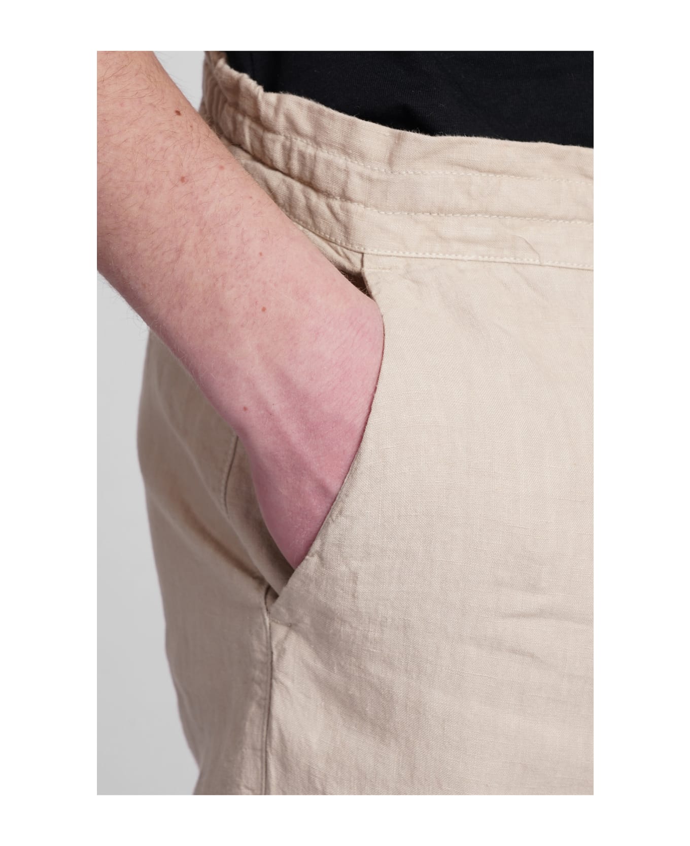 120% Lino Pants In Beige Linen - beige