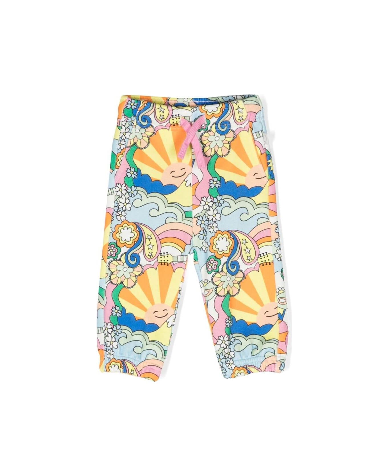 Stella McCartney Kids Track Pants With All-over Graphic Print In Multicolored Cotton Baby - Multicolor ボトムス