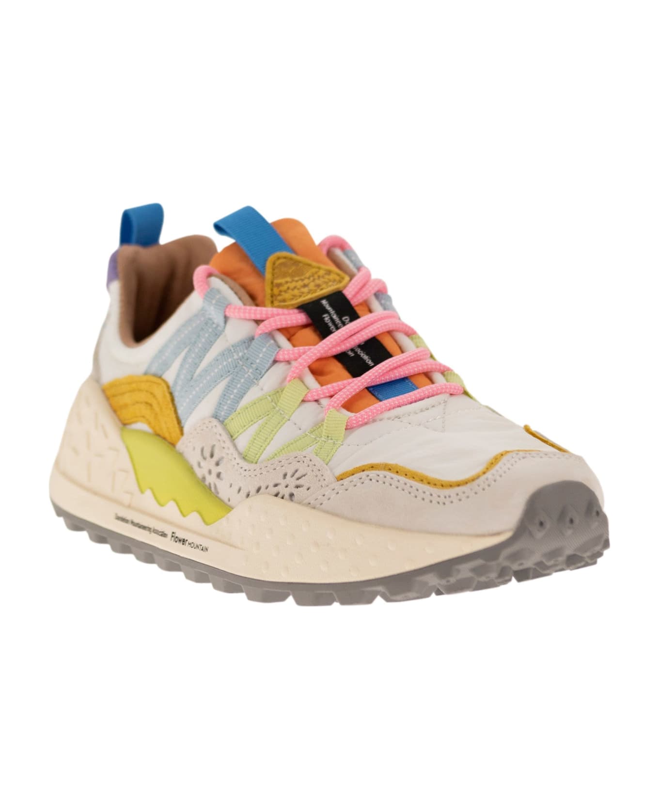 Flower Mountain Washi - Sneakers In Suede And Technical Fabric - Beige