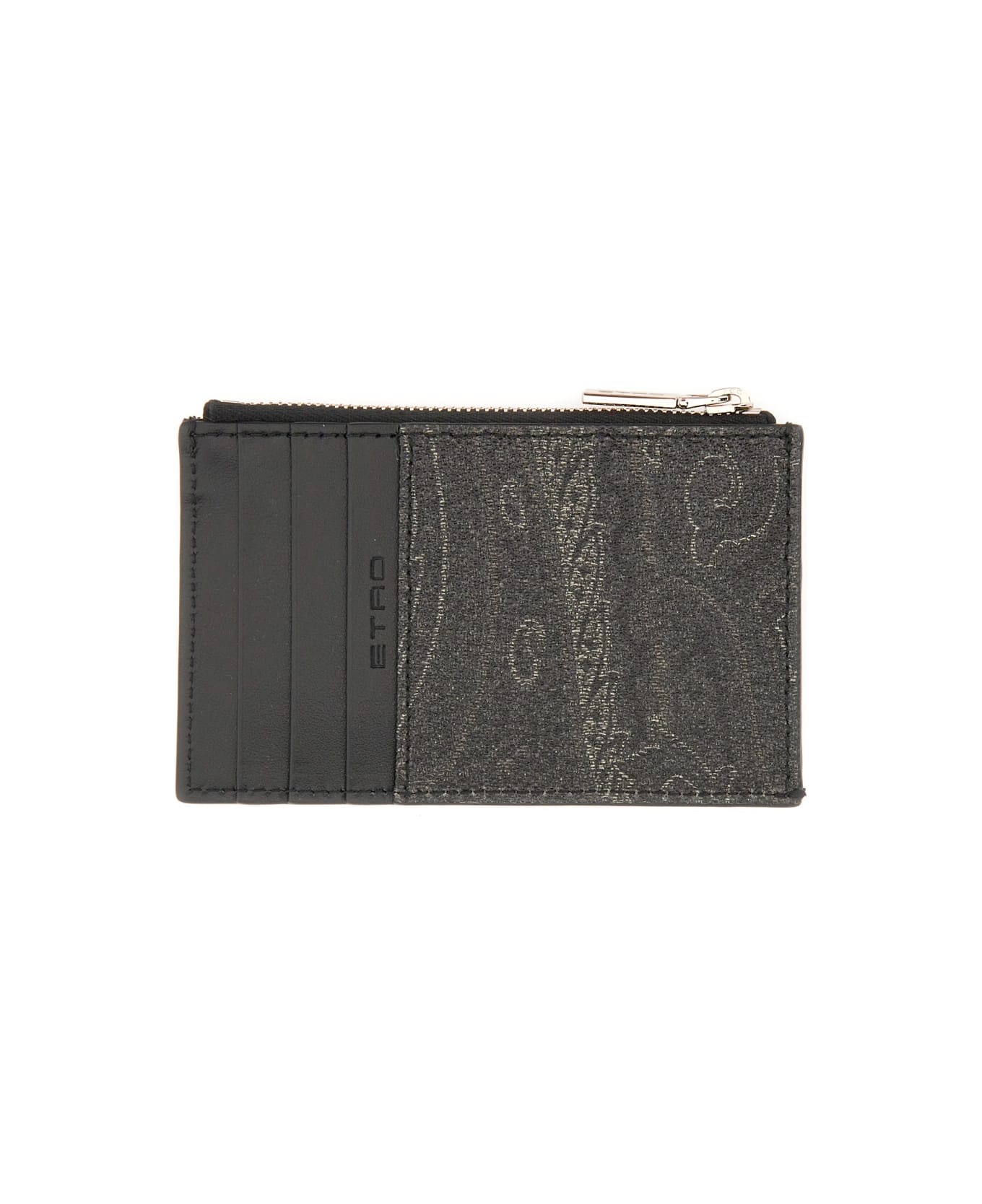 Etro Card Holder "arnica" With Pegasus - BLACK