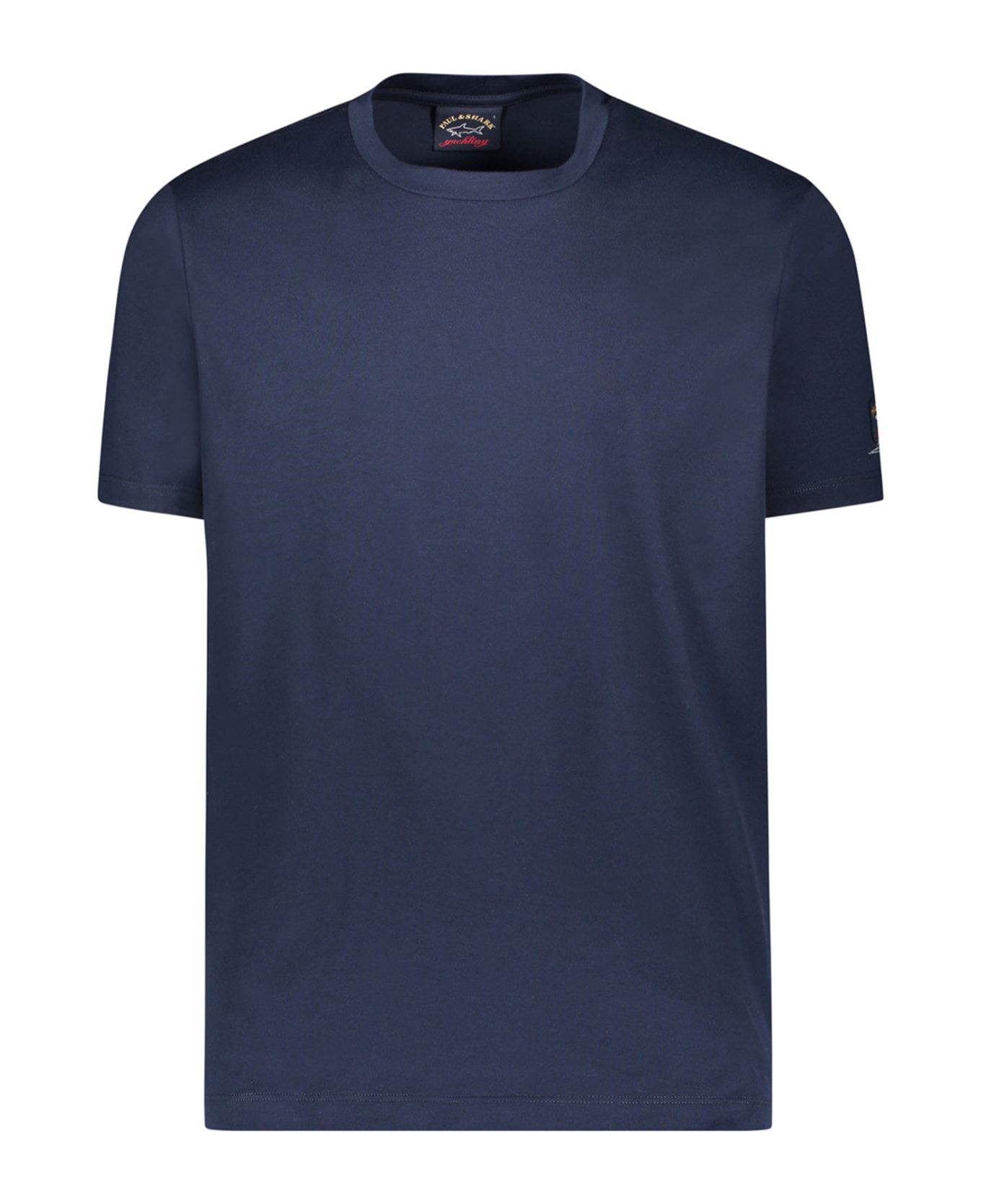 Paul&Shark Cotton T-shirt With Detail - BLUE