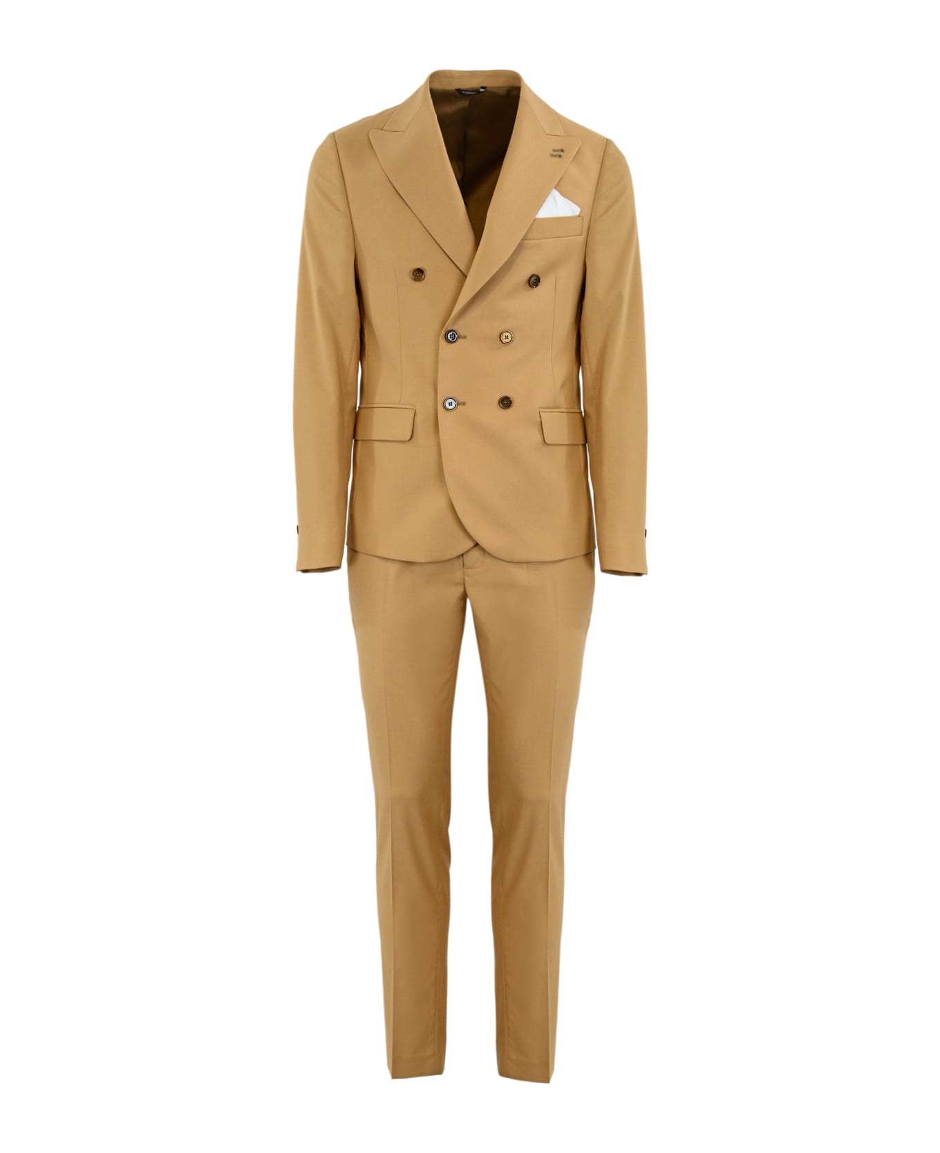 Daniele Alessandrini Camel Double-breasted Suit - Cammello