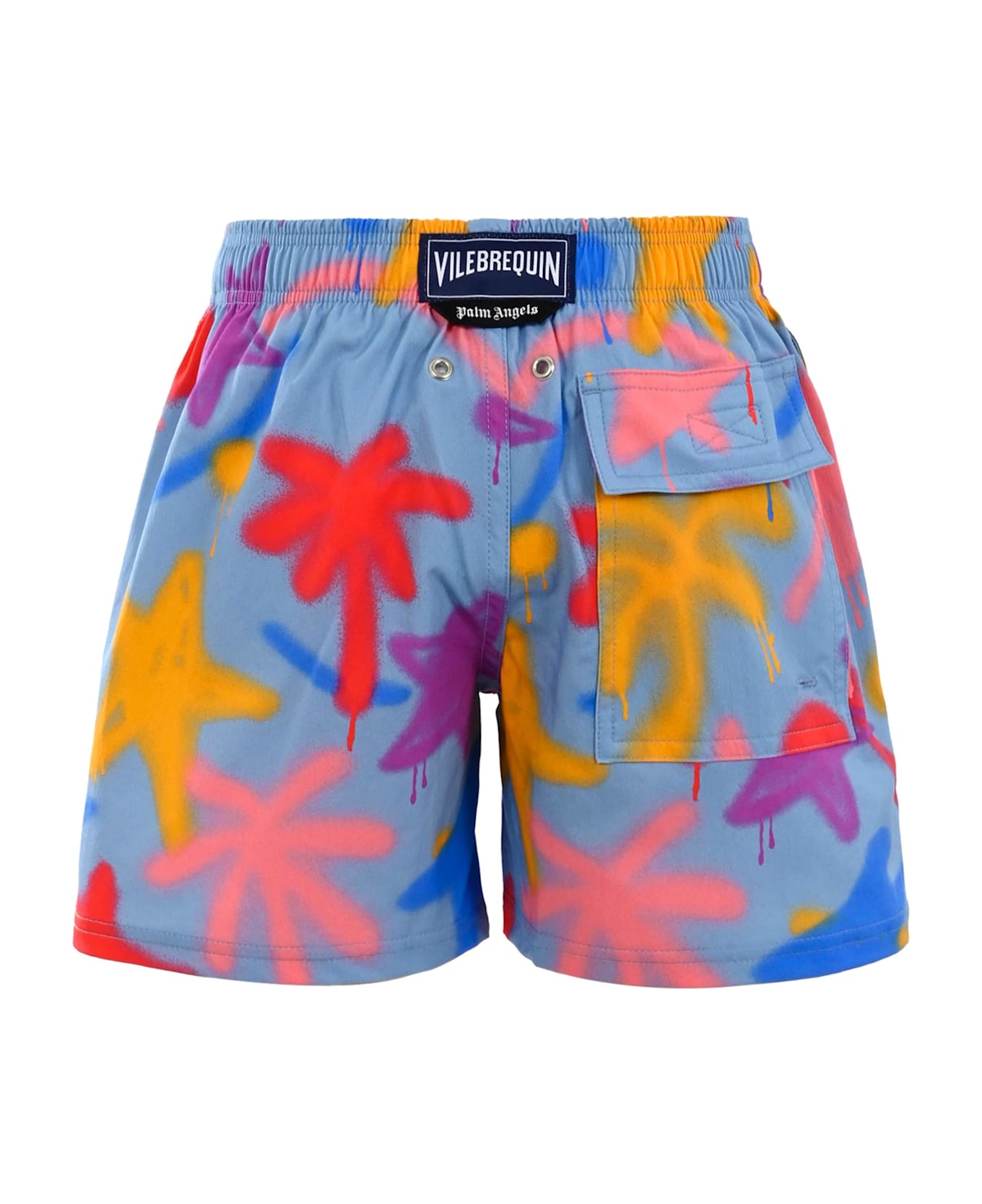 Palm Angels Light Blue Swim Shorts For Boy With Palma - Light Blue