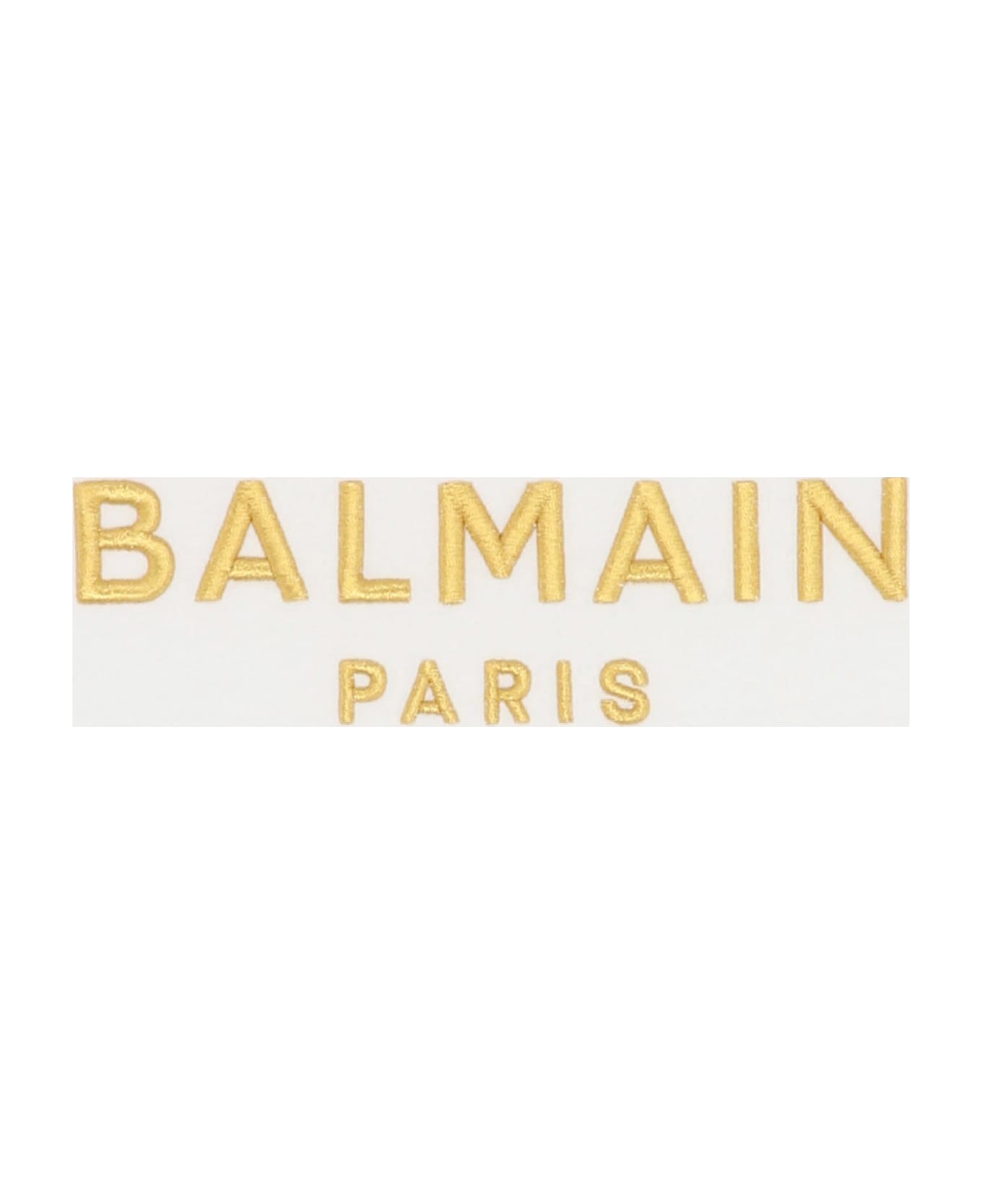 Balmain Logo Embroidery T-shirt - White