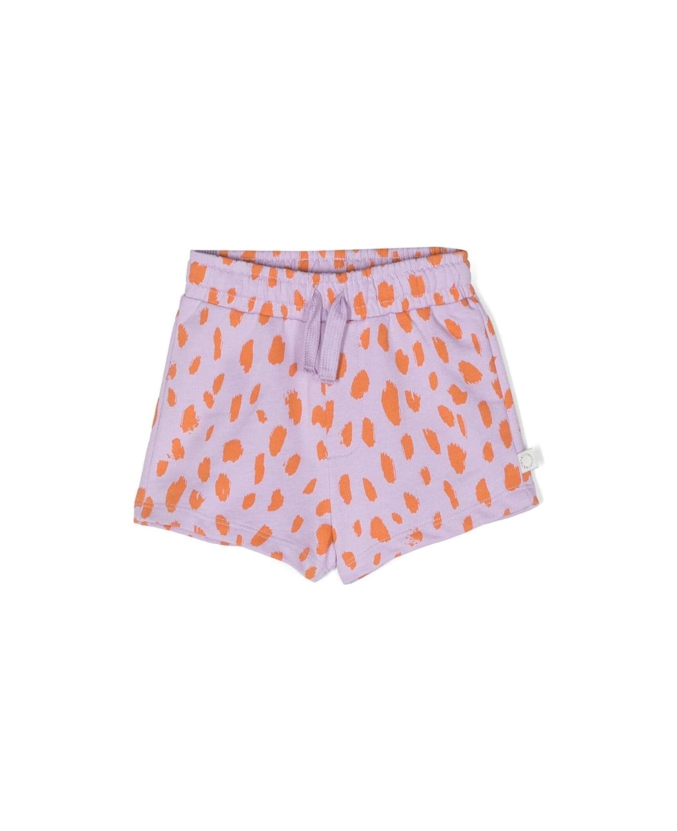 Stella McCartney Violet And Orange Cotton Stretch Shorts - GLICINE/ARGENTO
