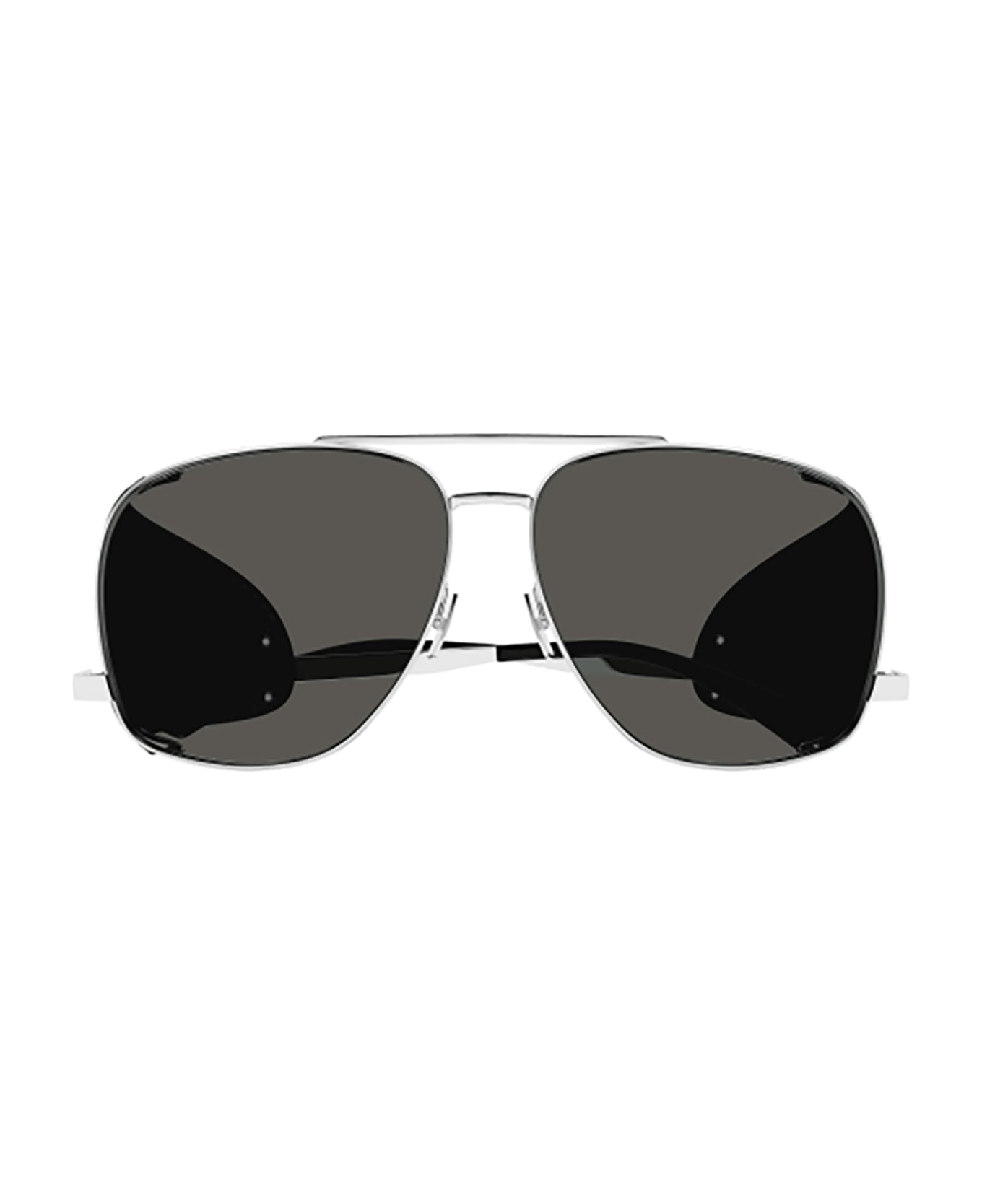 Saint Laurent Eyewear SL 653 LEON LEATHER SPOILER Sunglasses - Silver Silver Grey