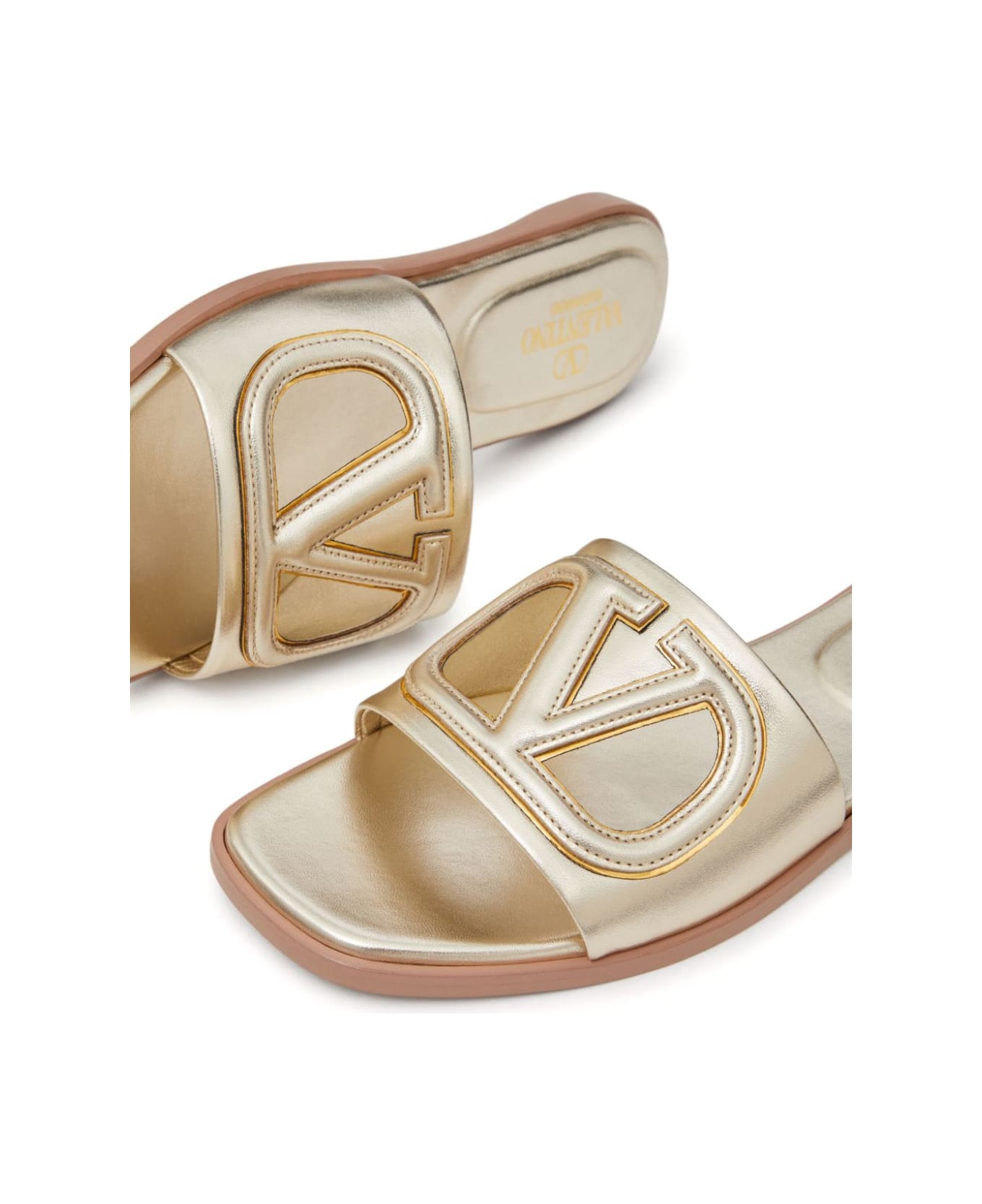 Valentino Garavani Vlogo Flat Sandals - Grey