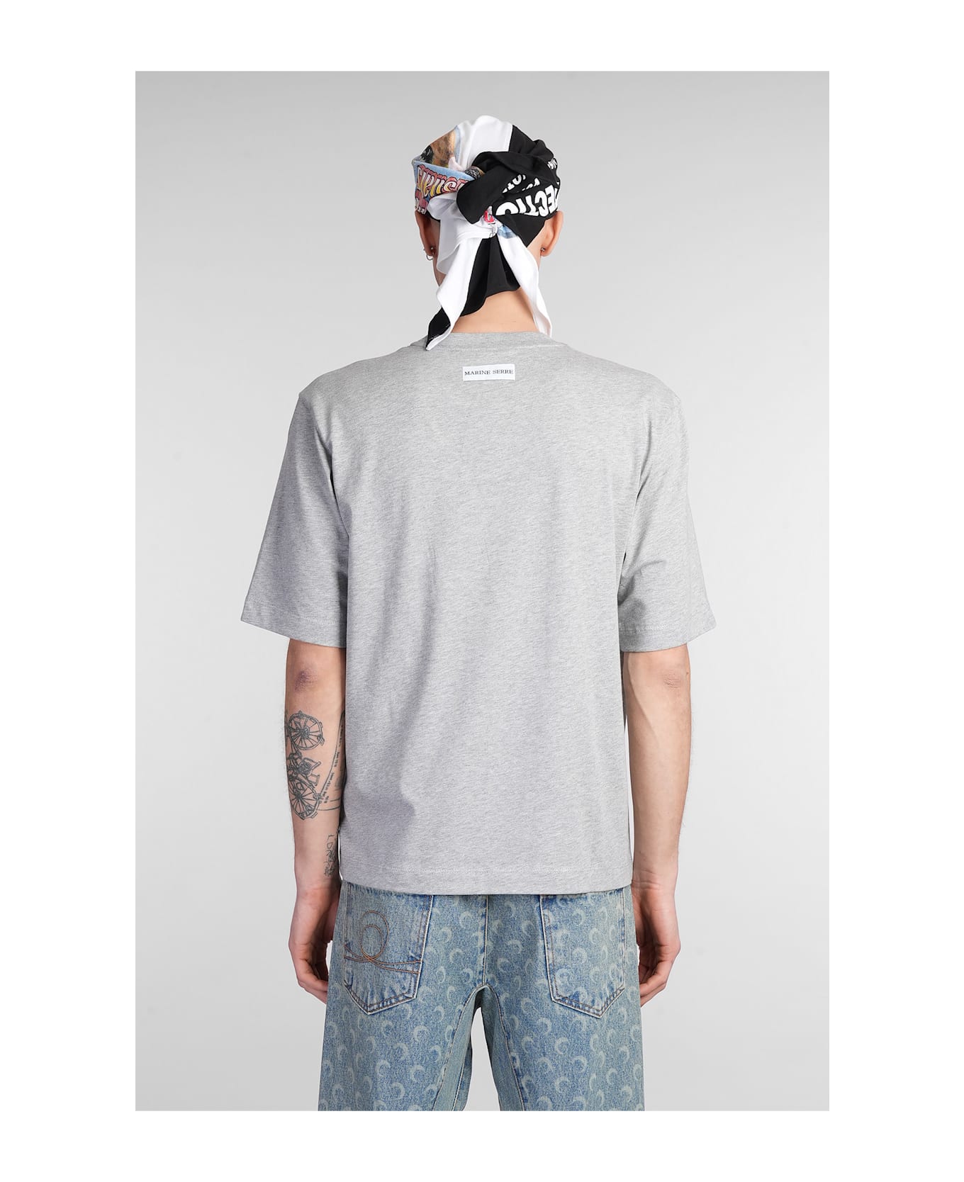 Marine Serre T-shirt In Grey Cotton - grey
