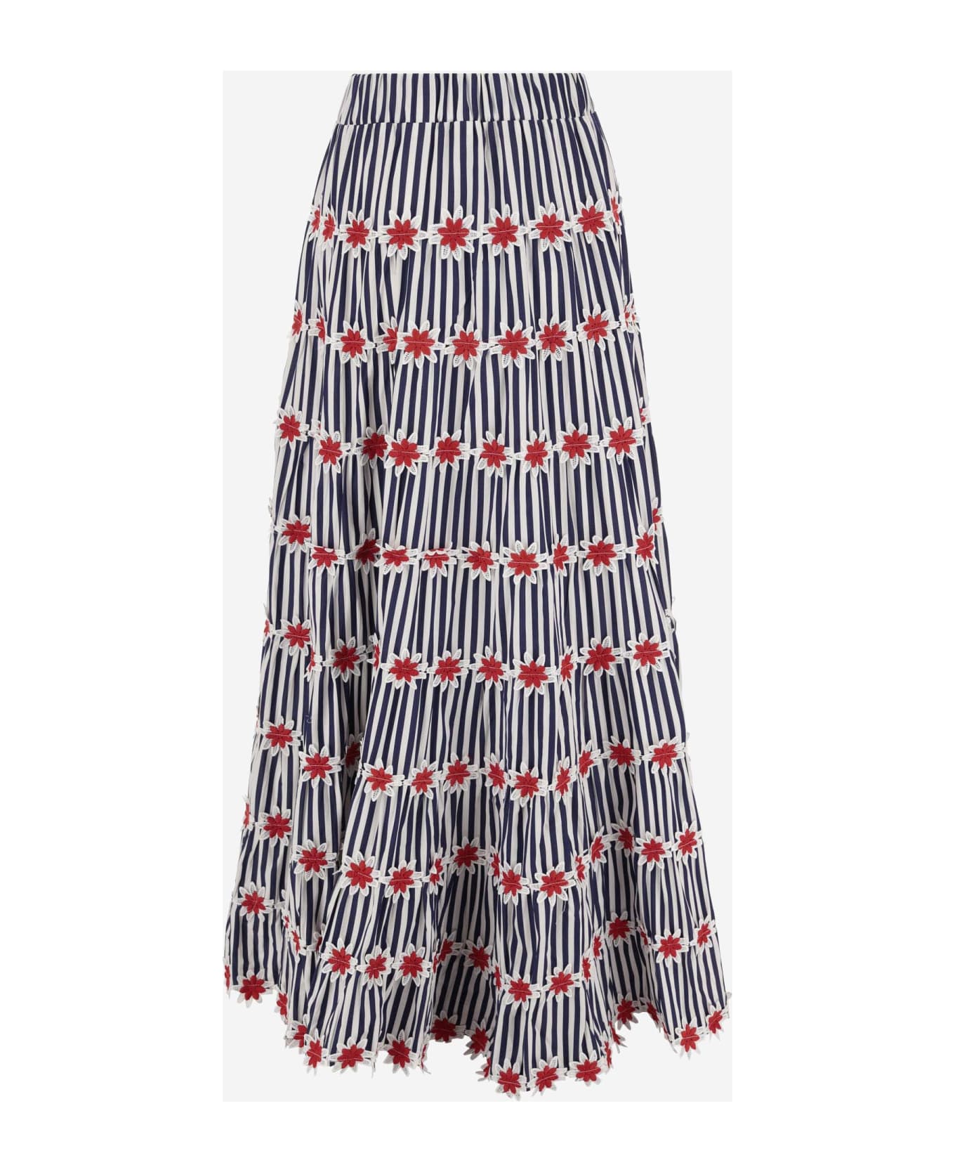 Flora Sardalos Cotton Skirt With Striped Pattern - Red スカート