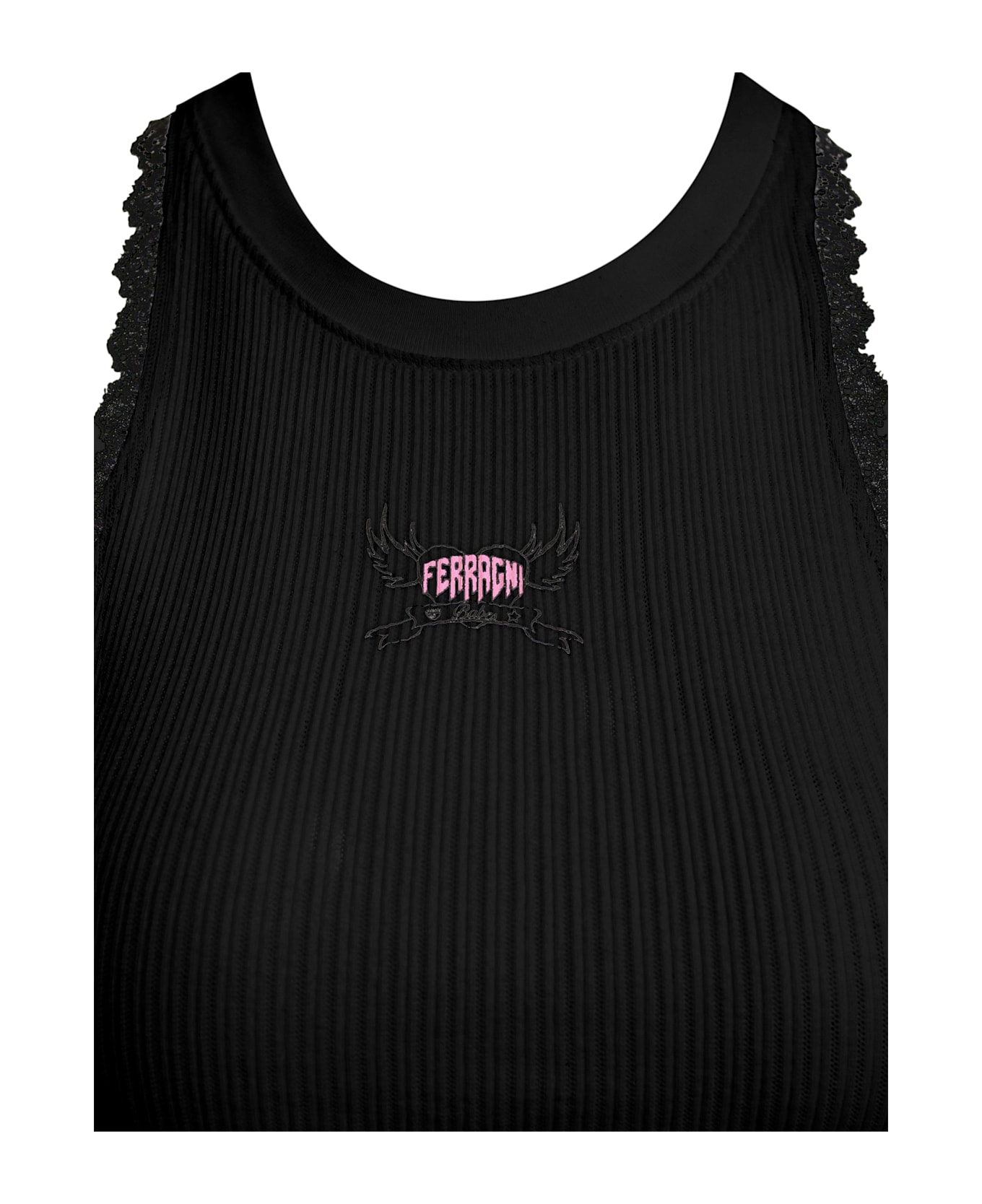 Chiara Ferragni Black Tank T-shirt - Black