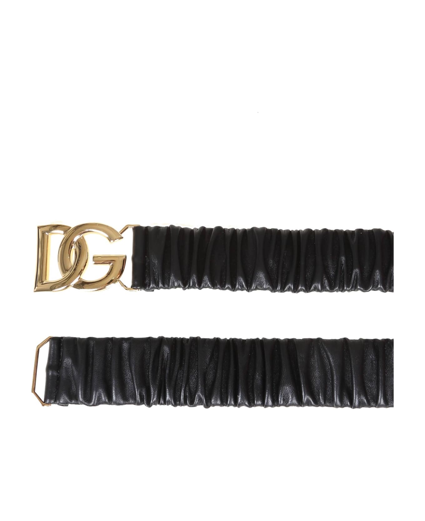 Dolce & Gabbana Elastic Logo Belt - Black