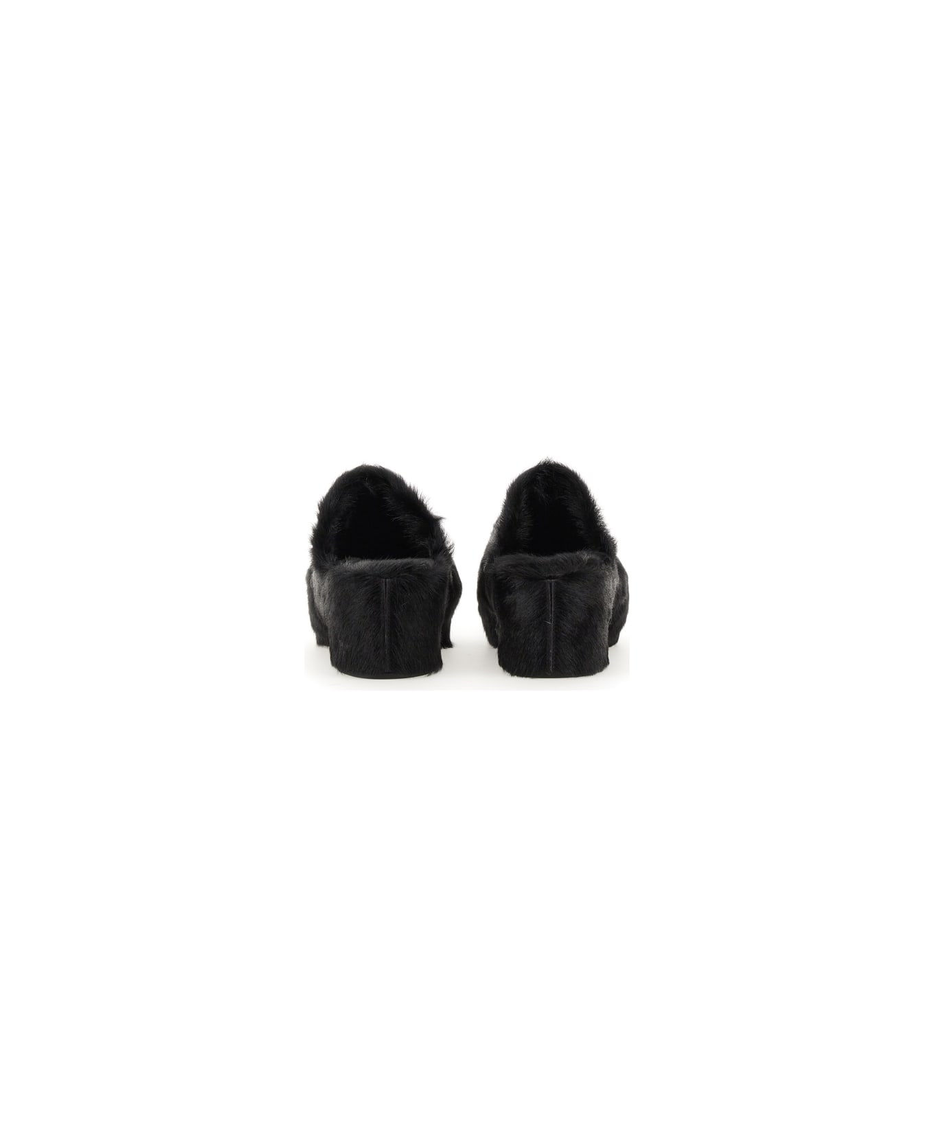 Jil Sander Fur Mules - BLACK