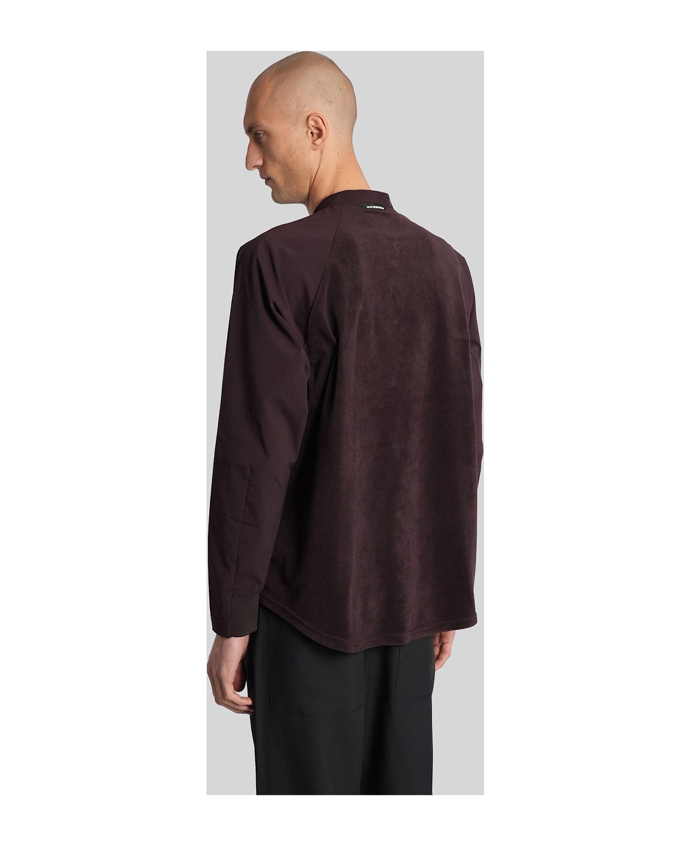 And Wander Shirt In Bordeaux Polyester - bordeaux