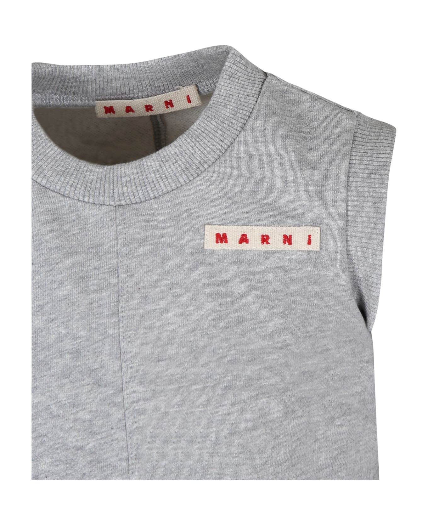 Marni Gray Top Gor Girl With Logo - Grey