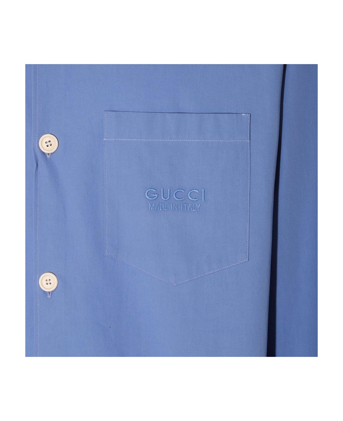 Gucci Logo Embroidered Long-sleeve Shirt - MULTICOLOUR