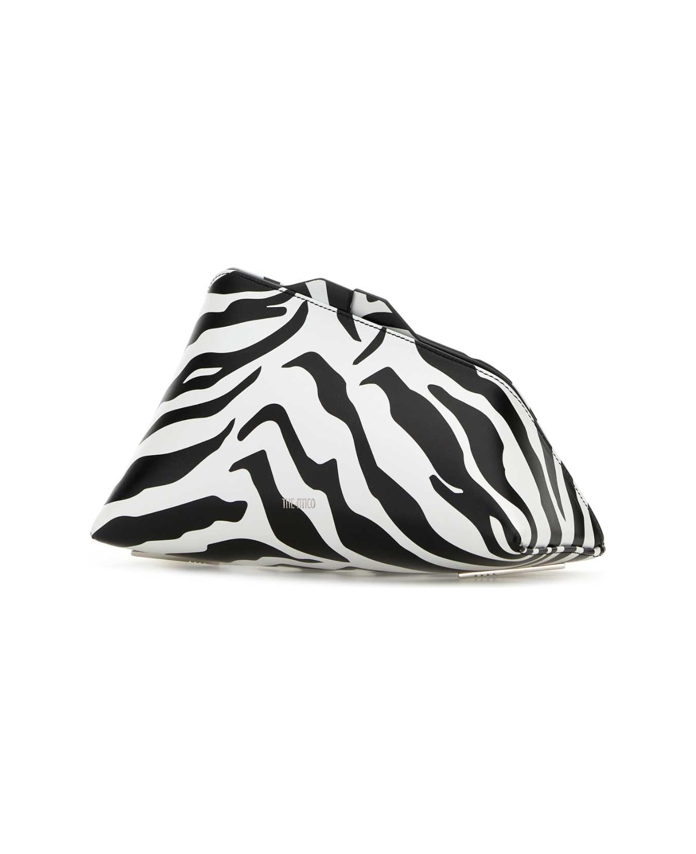 The Attico Printed Leather 8.30 Pm Clutch - WHITEBLACK