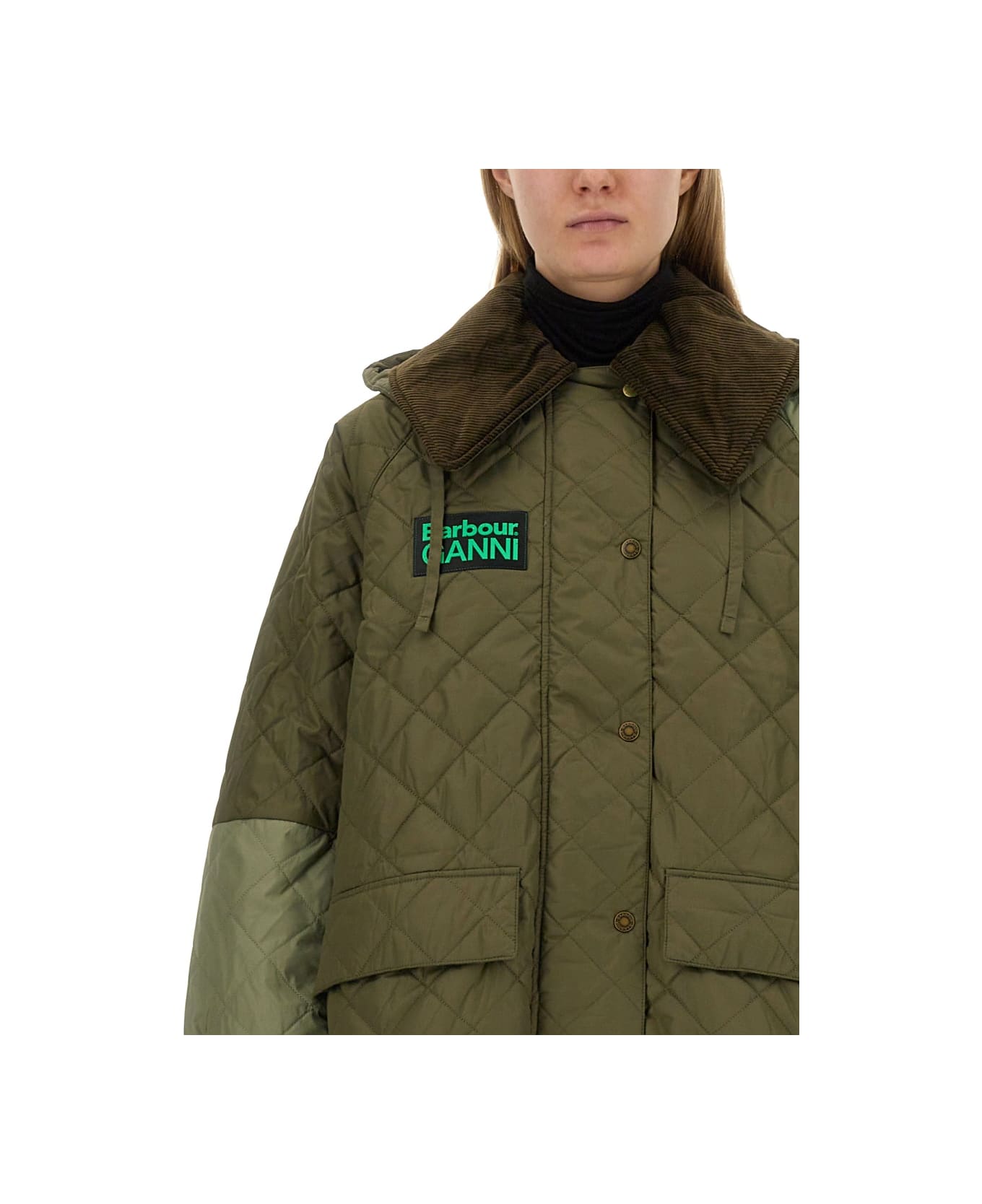 Barbour "burghley" Quilted Jacket - MILITARY GREEN