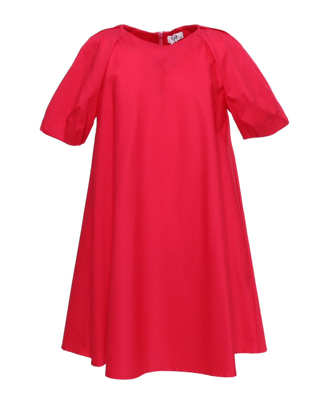 Il Gufo Short Sleeve Little Girl Dress - RED