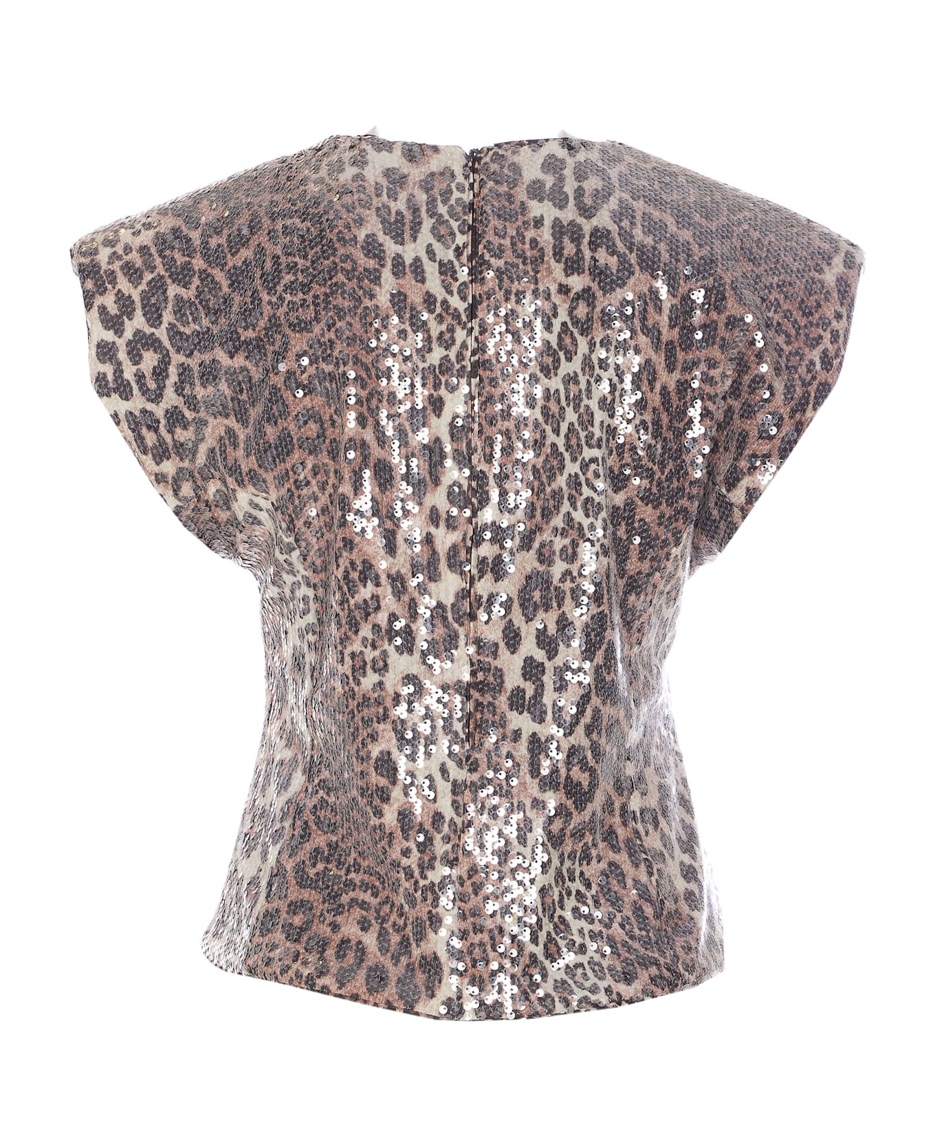 Ganni Printed Leopard Sequins T-shirt - MultiColour