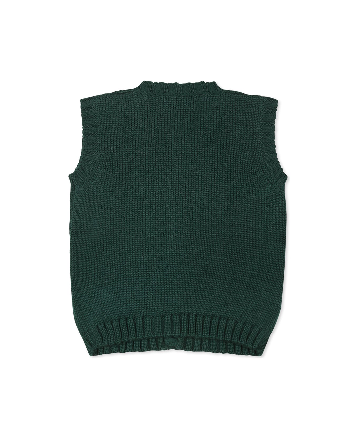 La stupenderia Green Knit Vest For Baby Boy - Green