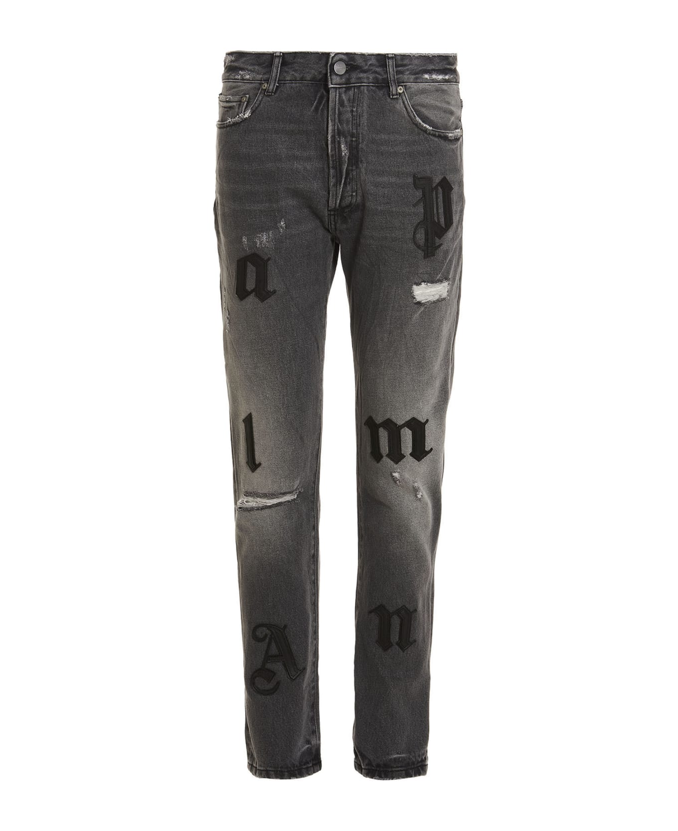 Palm Angels Logo Patch Jeans - Gray