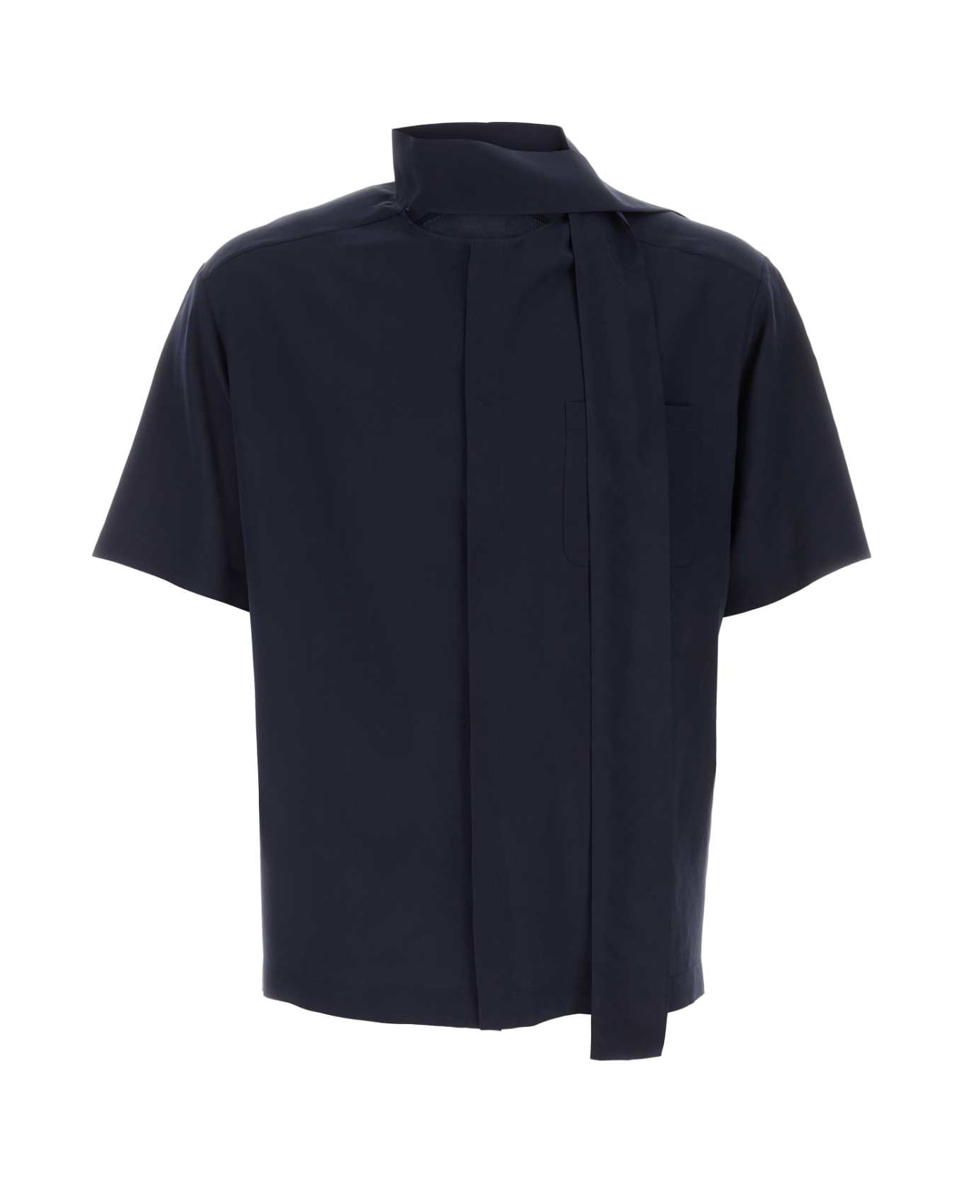 Valentino Garavani Midnight Blue Silk Shirt - NAVY