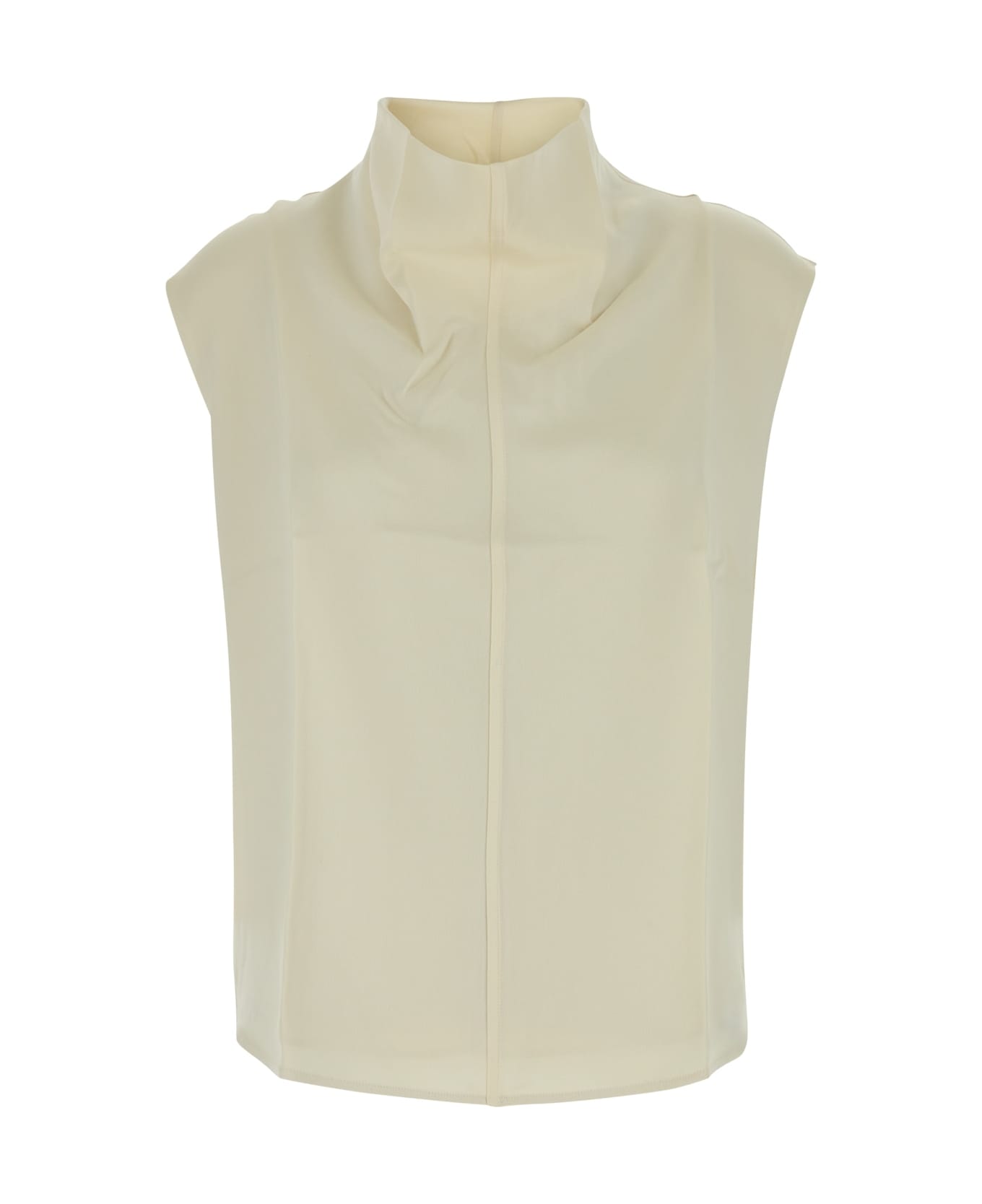 Totême Sleeveless Funnel-neck Top - MACADAMIA