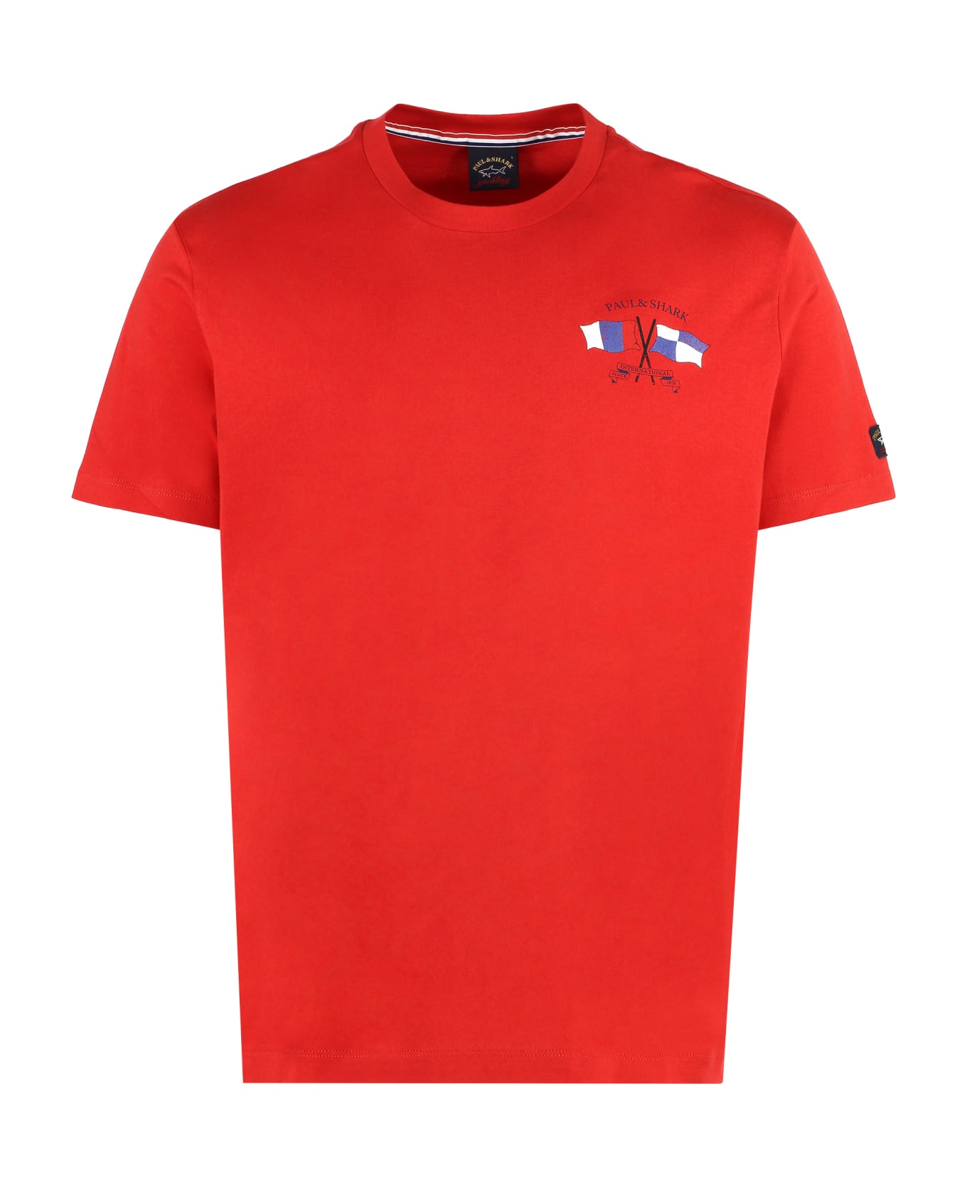 Paul&Shark Logo Cotton T-shirt - red