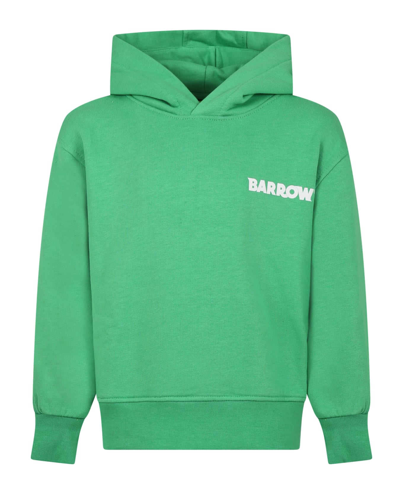Barrow Green Sweatshirt For Kids With Logo And Iconic Smiley Face - Fern Green ニットウェア＆スウェットシャツ