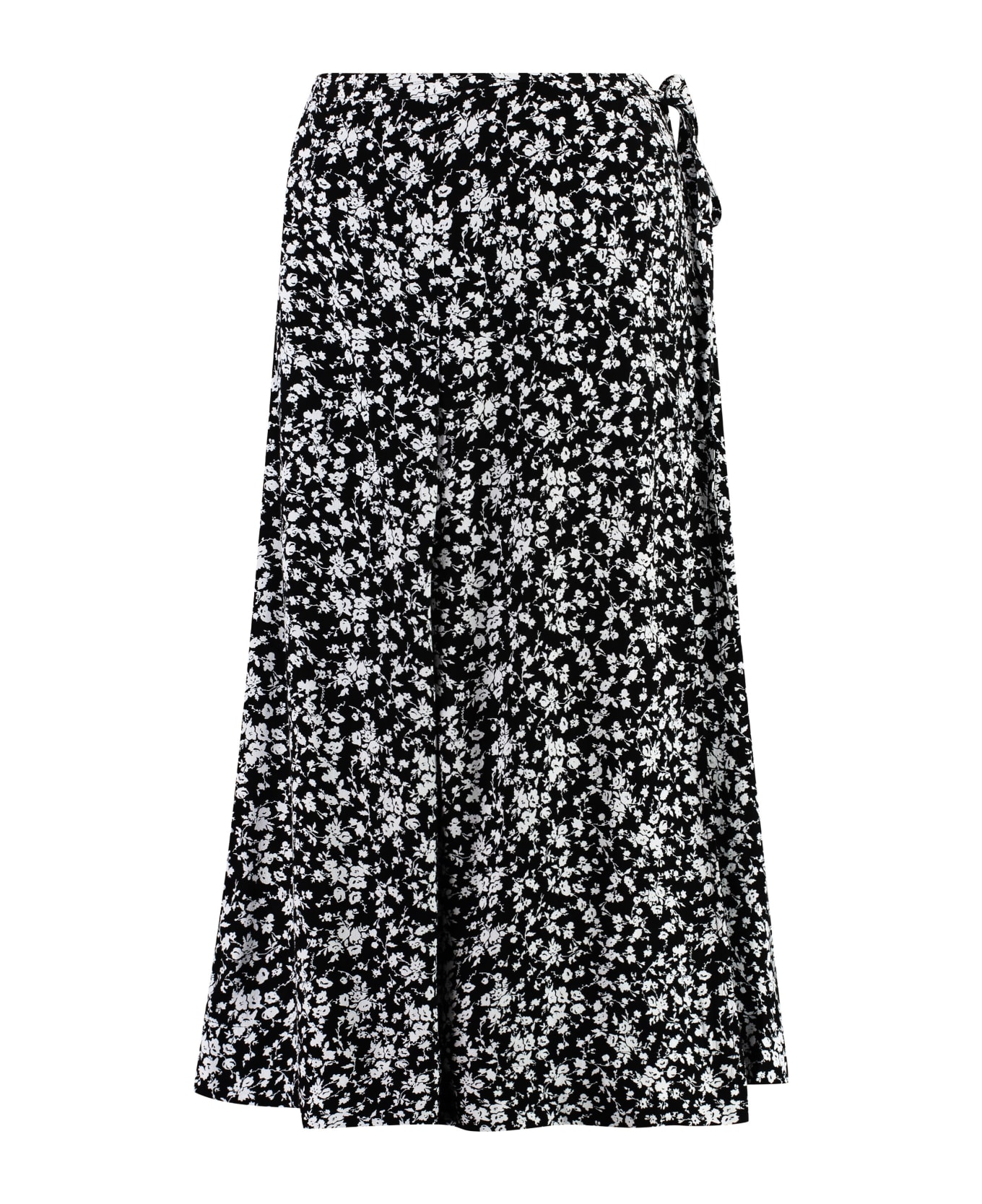 Ganni Printed Crepe Skirt - black