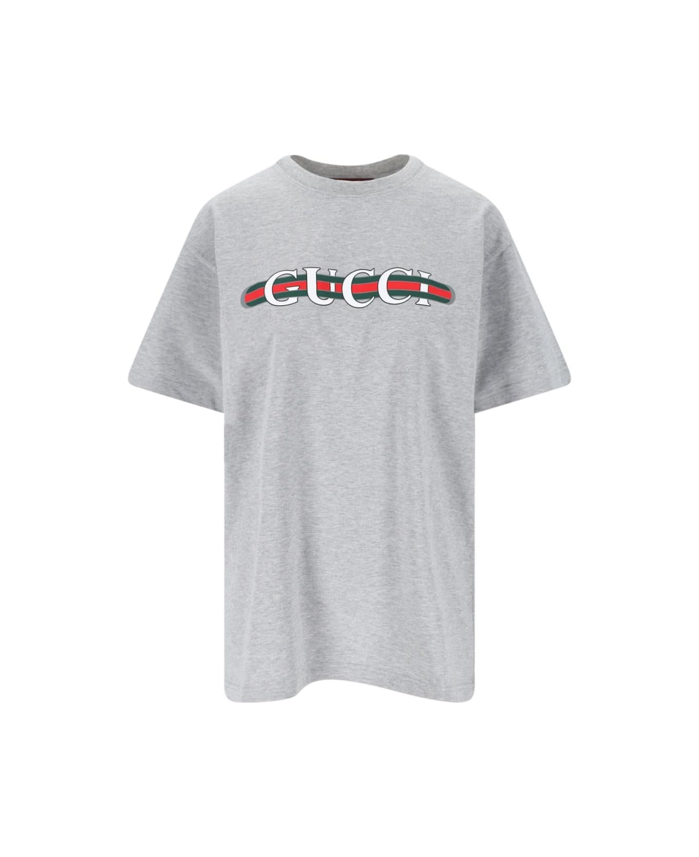 Gucci Logo T-shirt - Grey Melange