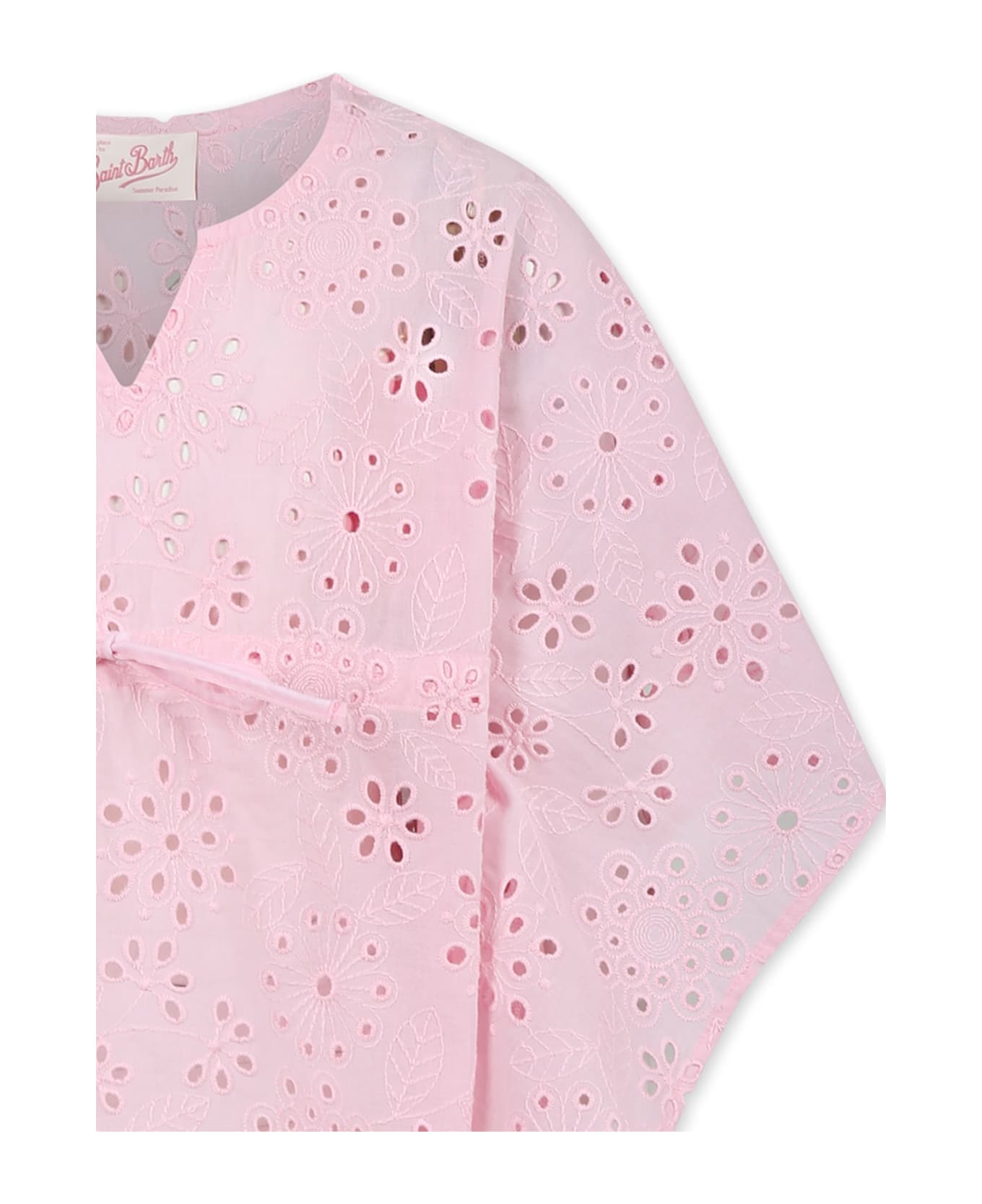 MC2 Saint Barth Pink Dress For Girl With Flowers - Pink