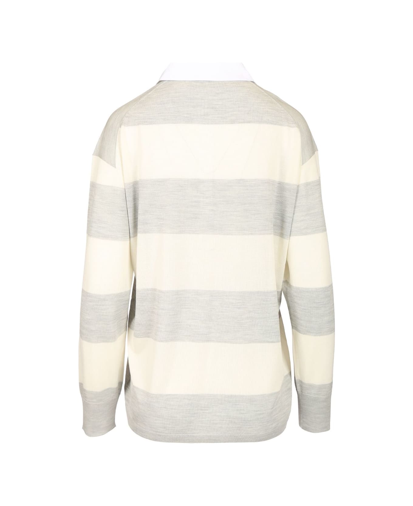 Theory Striped Polo - Grey