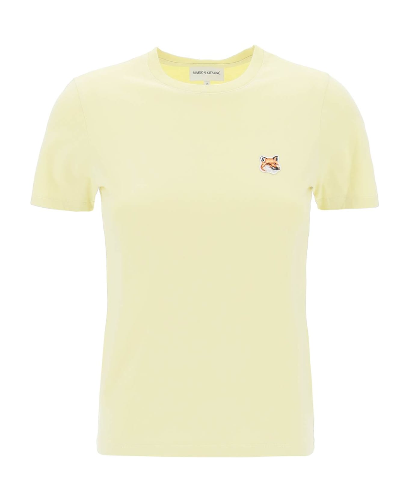 Maison Kitsuné Fox Head Crew-neck T-shirt - CHALK YELLOW (Yellow) Tシャツ