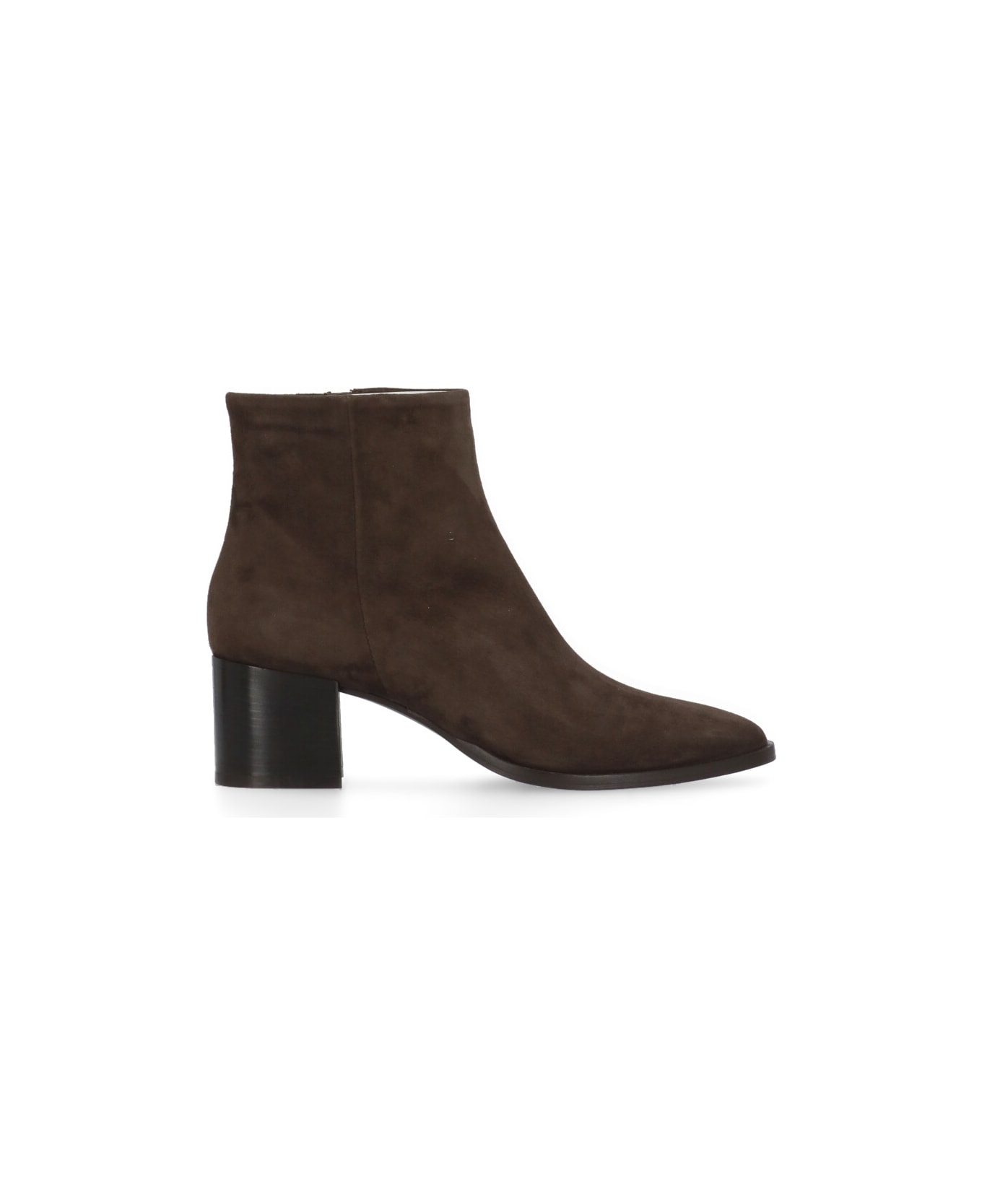 Julie Dee Leather Ankle Boots - Brown