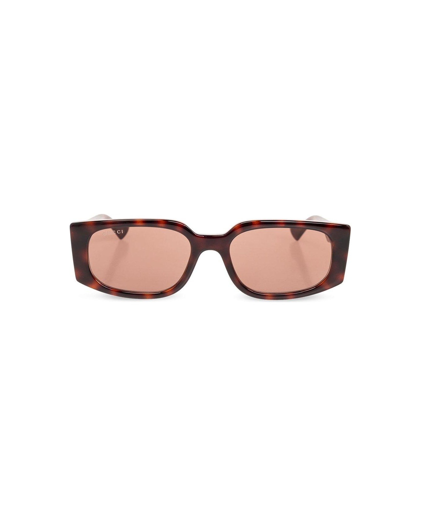 Gucci Eyewear Rectangle Frame Sunglasses - Havana Brown