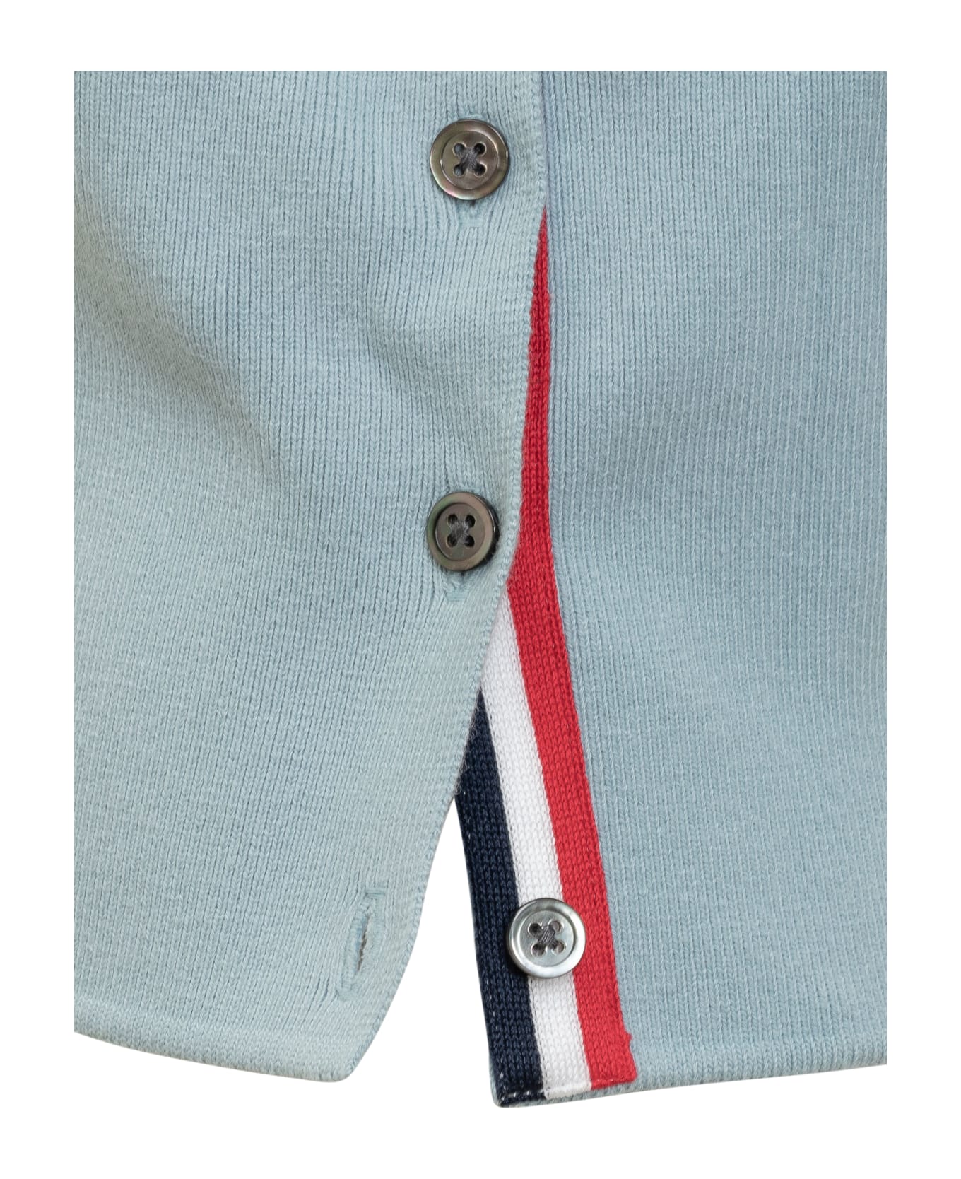 Thom Browne Zip-up Knitted Drawstring Hoodie - Light Blue ジャケット