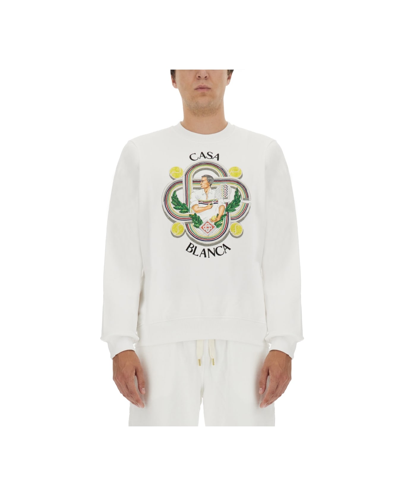 Casablanca Cotton Logo Sweatshirt - White フリース