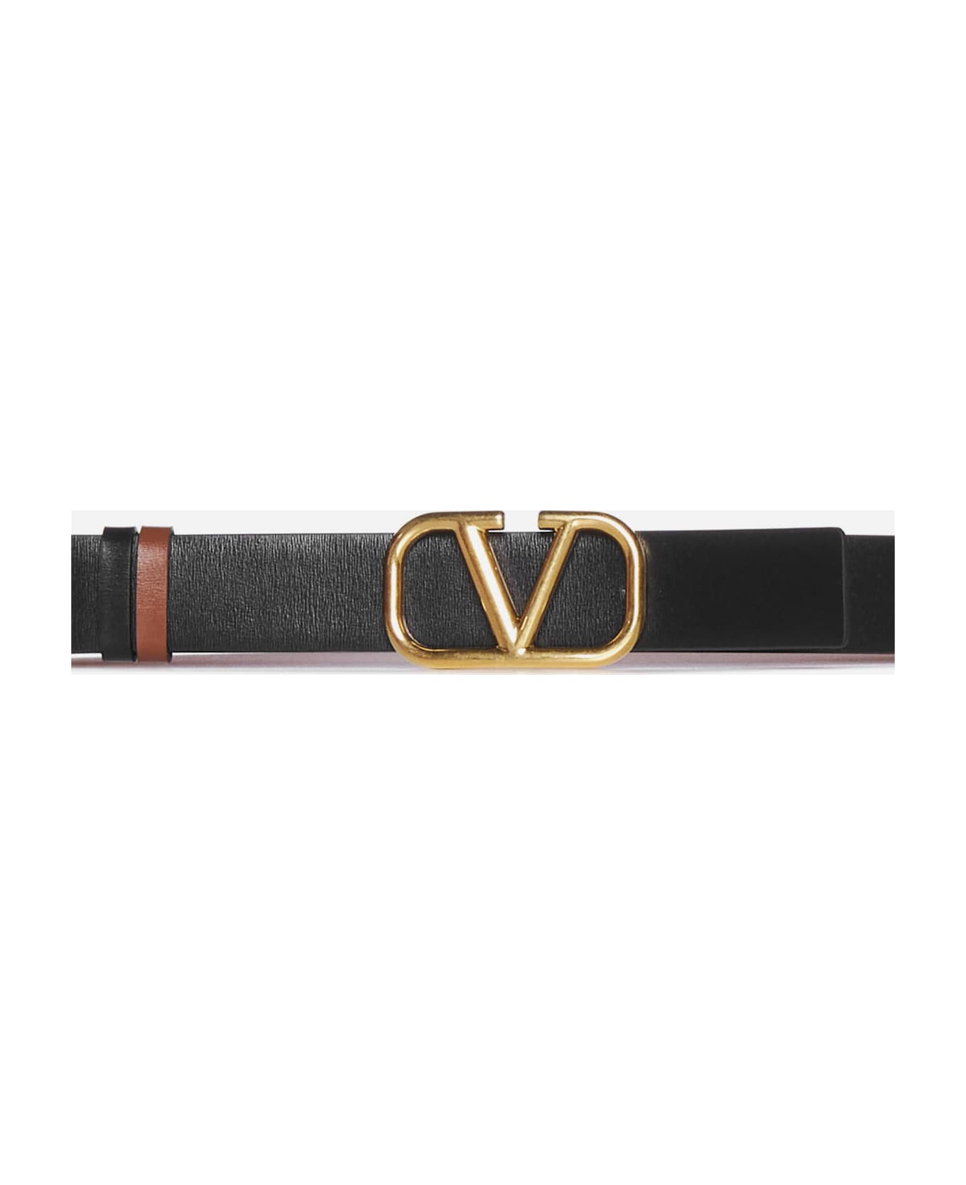 Valentino Garavani Vlogo Leather Reversible Belt - Brown