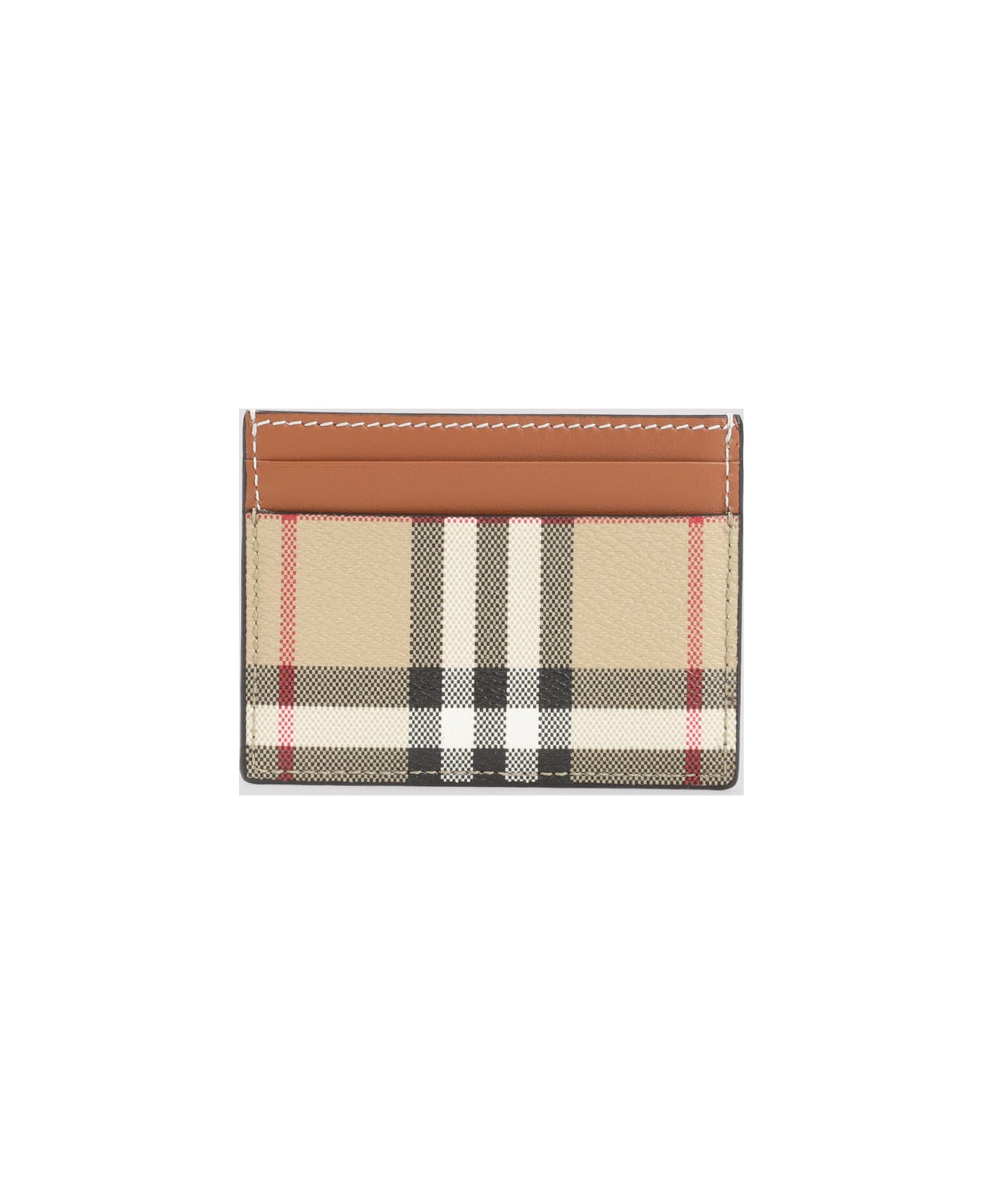 Burberry Sandon Credit Card Case - Vntg Chk Briar Brown