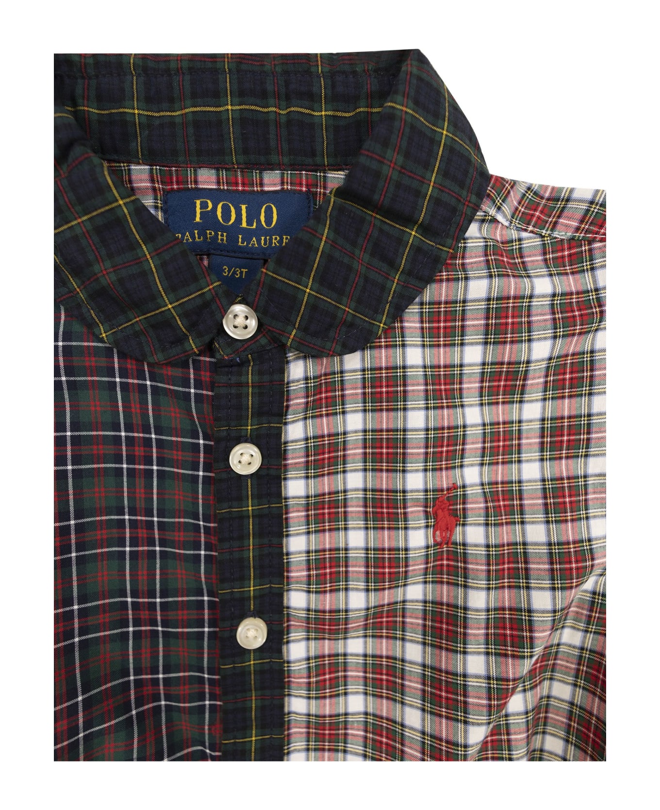 Polo Ralph Lauren Scottish Cotton Patchwork Chemisier - Red/green ワンピース＆ドレス