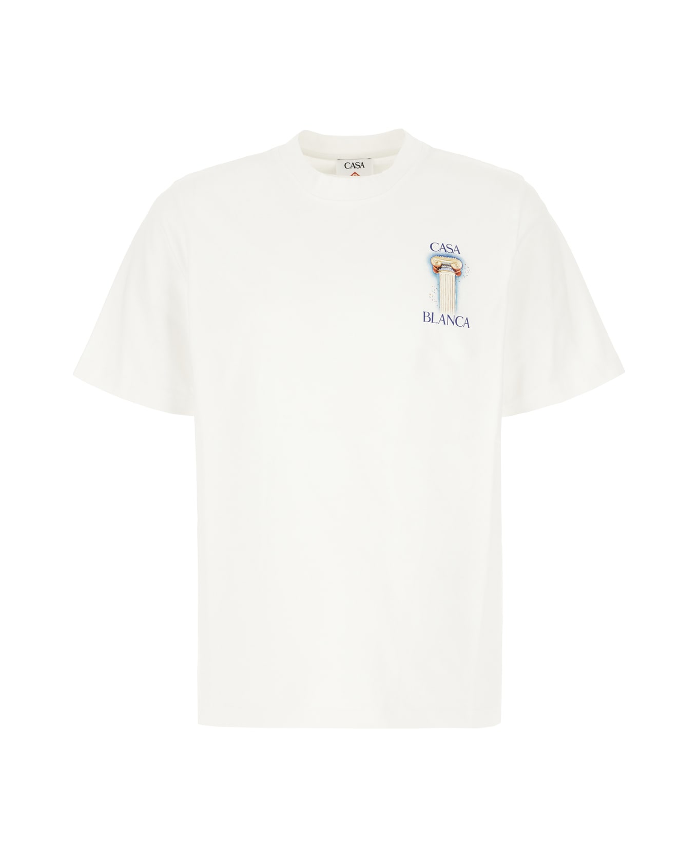 Casablanca White Cotton Le Colomne T-shirt - WHITE