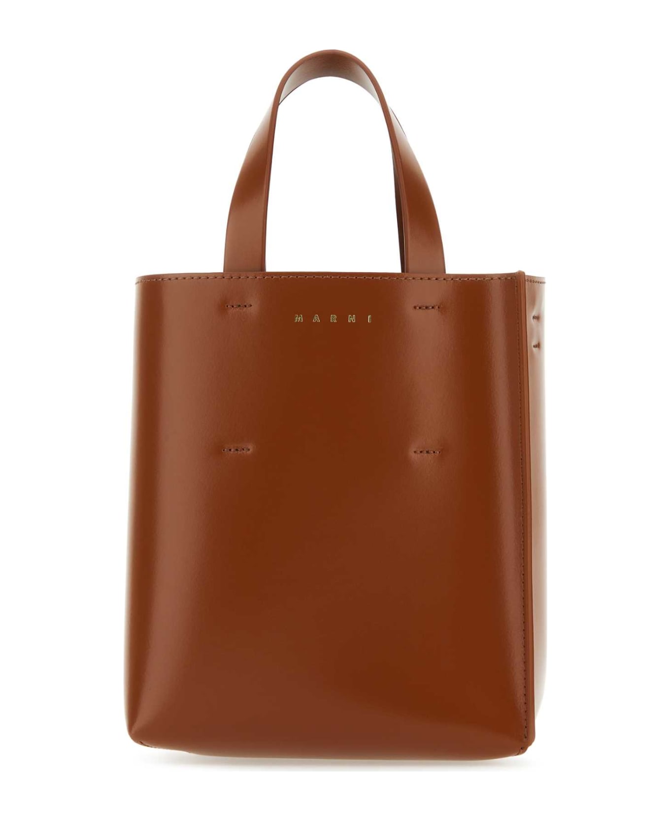 Marni Brown Leather Mini Museo Handbag - 00M66 トートバッグ