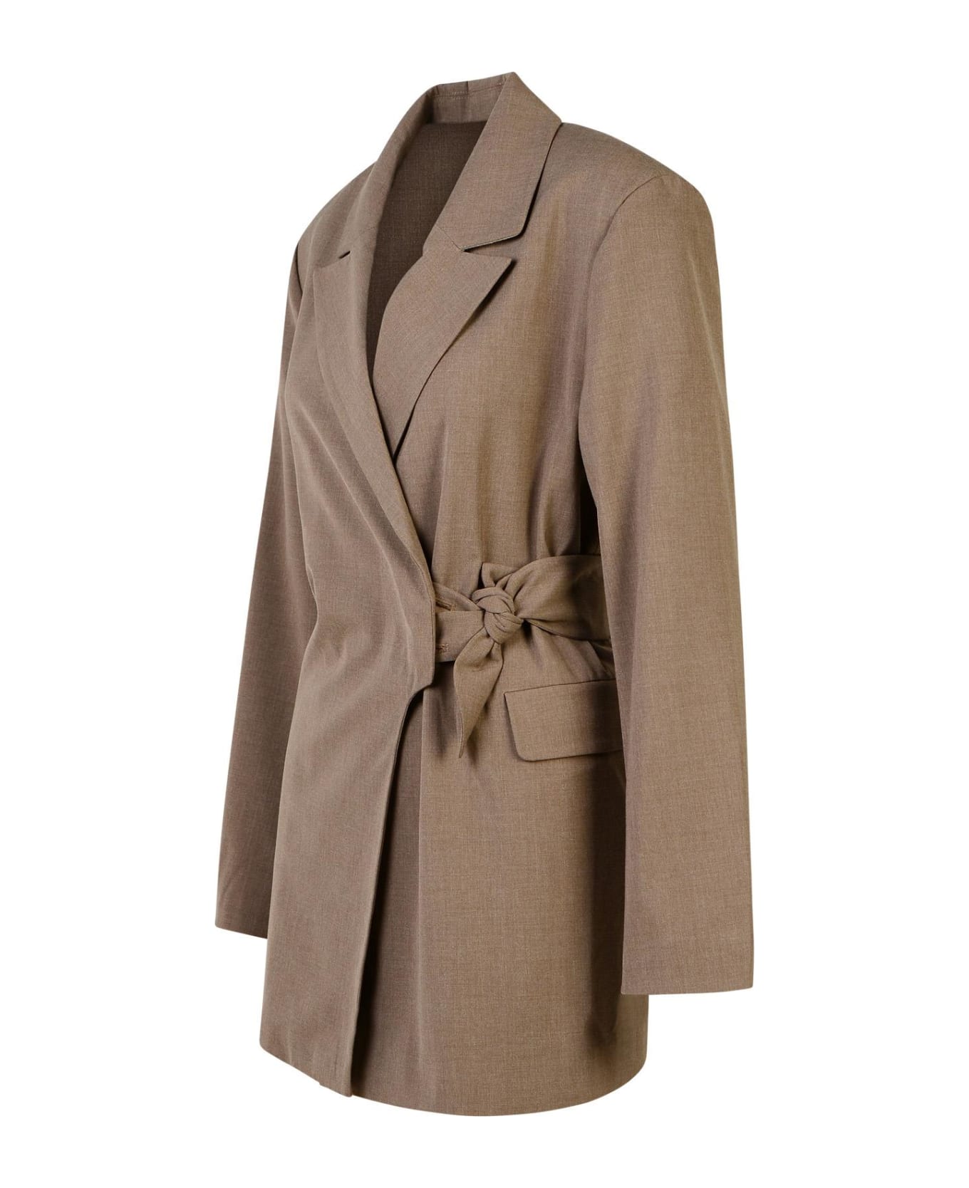 Ganni Shiitake Viscose Blend Blazer - Shitake