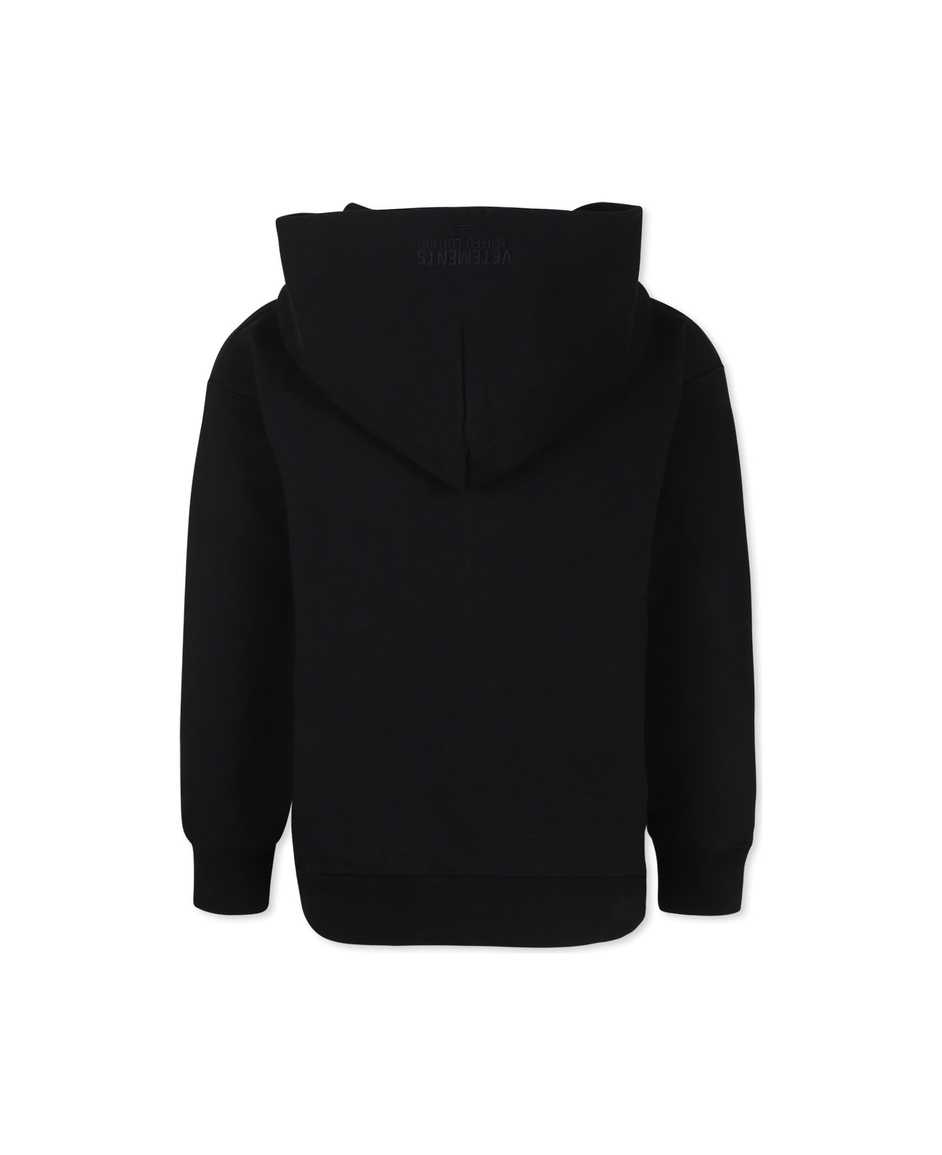 VETEMENTS Black Sweatshirt For Kids With Logo - Black